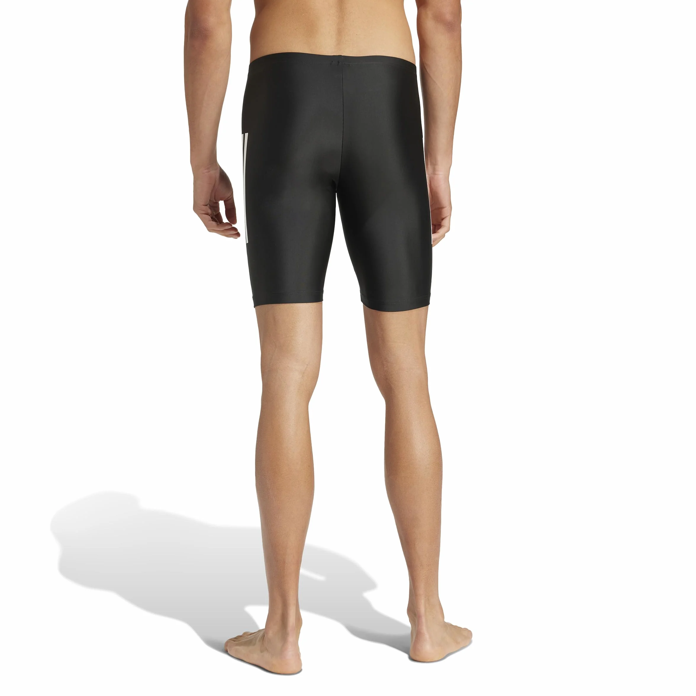 adidas Homme 3 Stripes Swim Jammers 8 inch, Black/White, L-XL