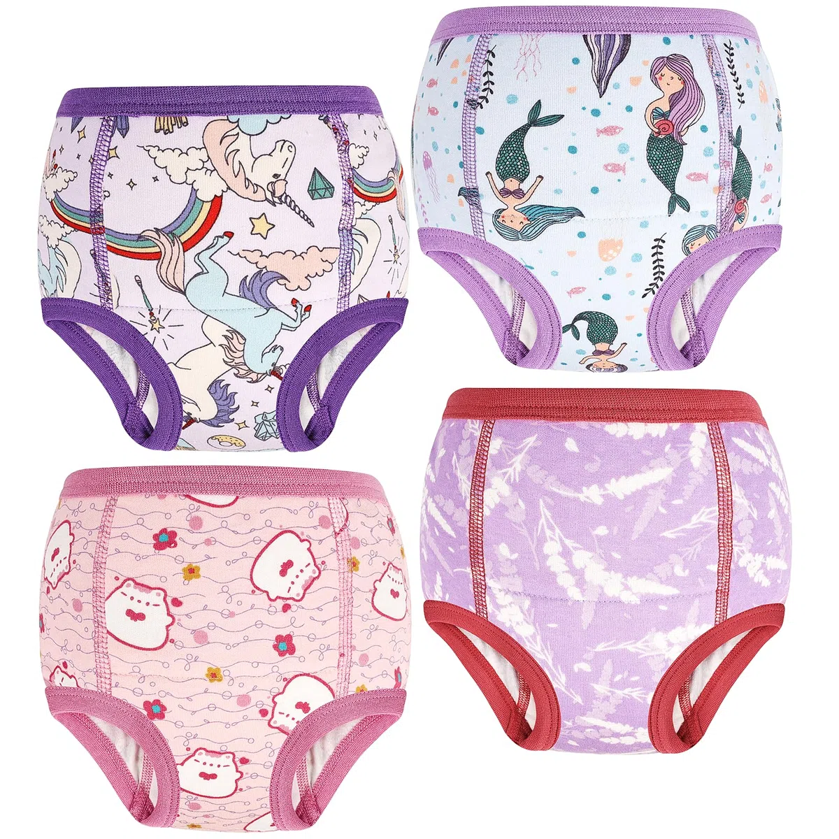 MOEMOE BABY Mutandine Apprendimento Bambino, Assorbente Cotone Mutandine di Apprendimento per Bambini Confezione da 4, 2-9 Anni