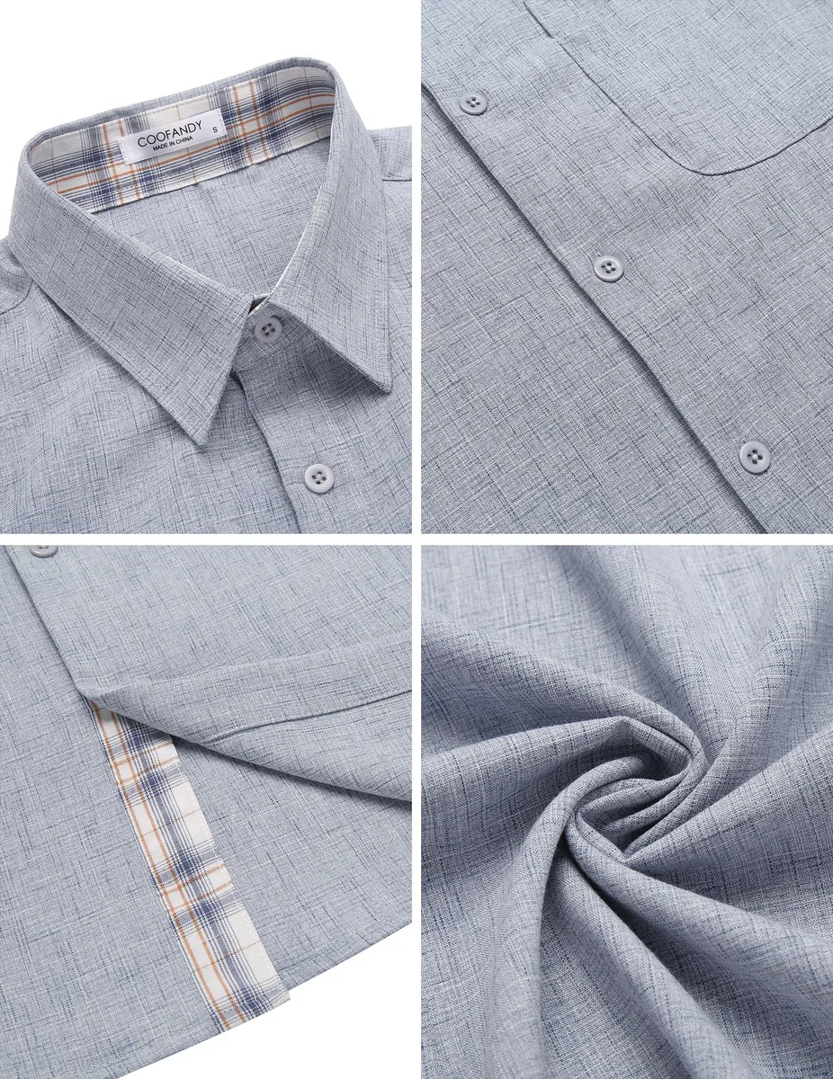 COOFANDY Camicia Uomo Maniche Corte Estiva Regular Fit Casual Leggera da Spiaggia per Vacanza