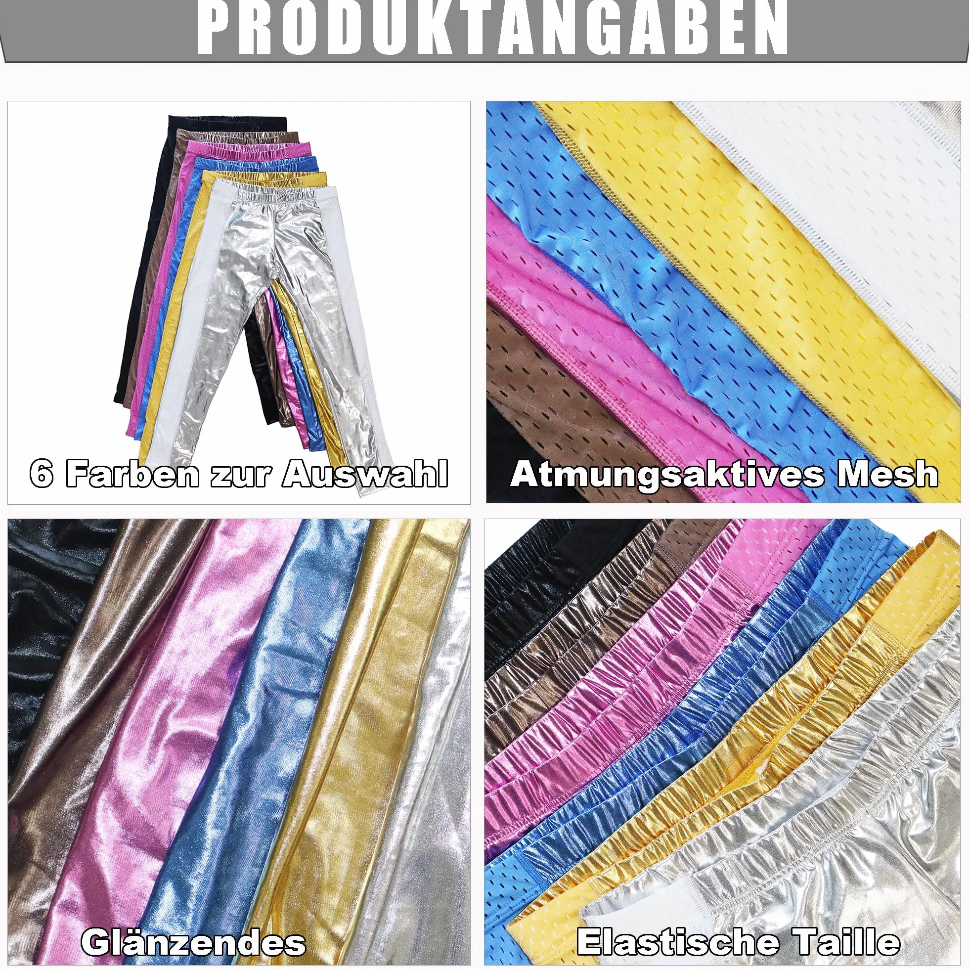 Leggings Attivi in Finta Pelle per Uomini - Pantaloni Stretched Metallizzati Abbigliamento da Club