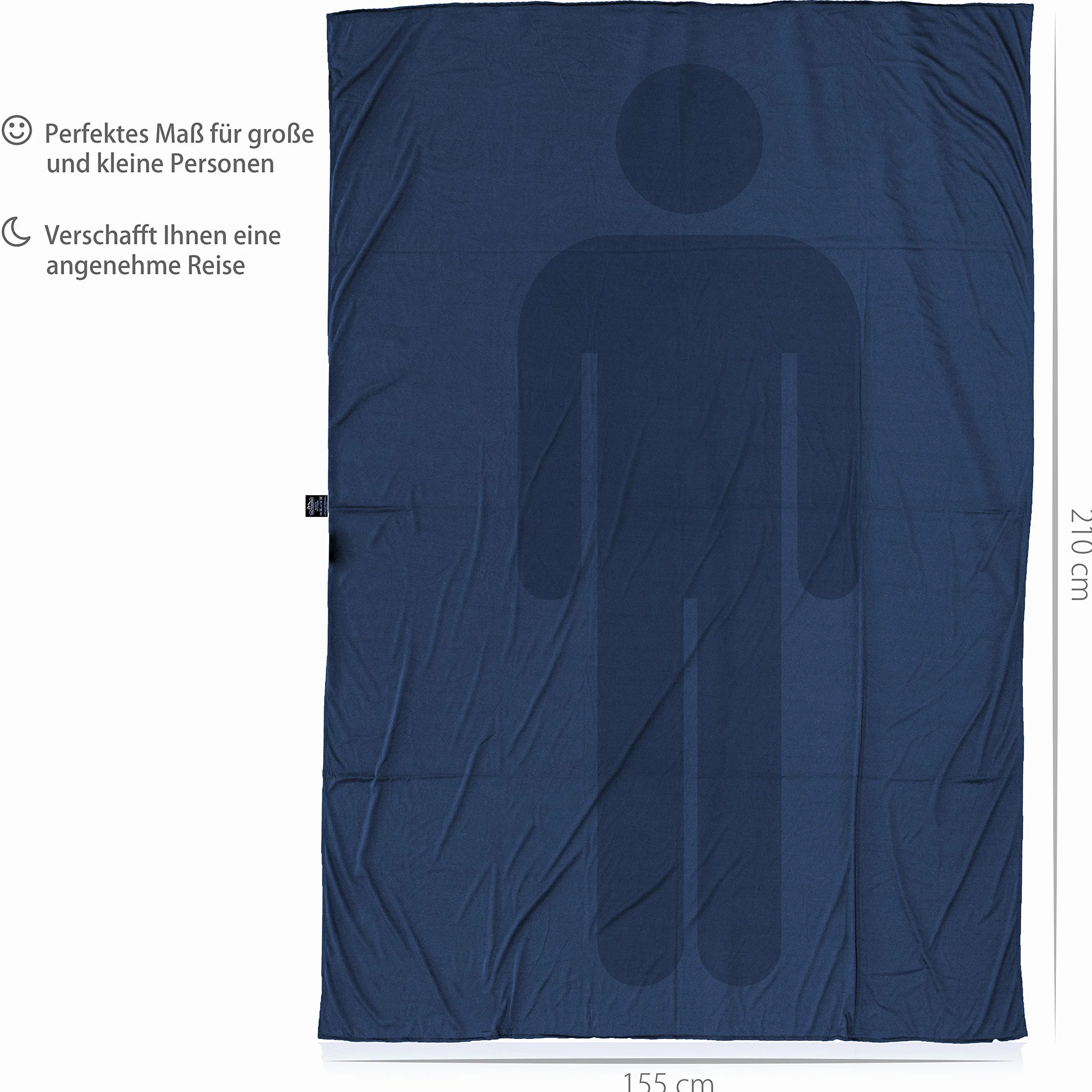 Outdoro Isopeak - Coperta da viaggio, 210 x 155 cm, ultraleggera, per viaggi, dimensioni ridotte, morbida e traspirante