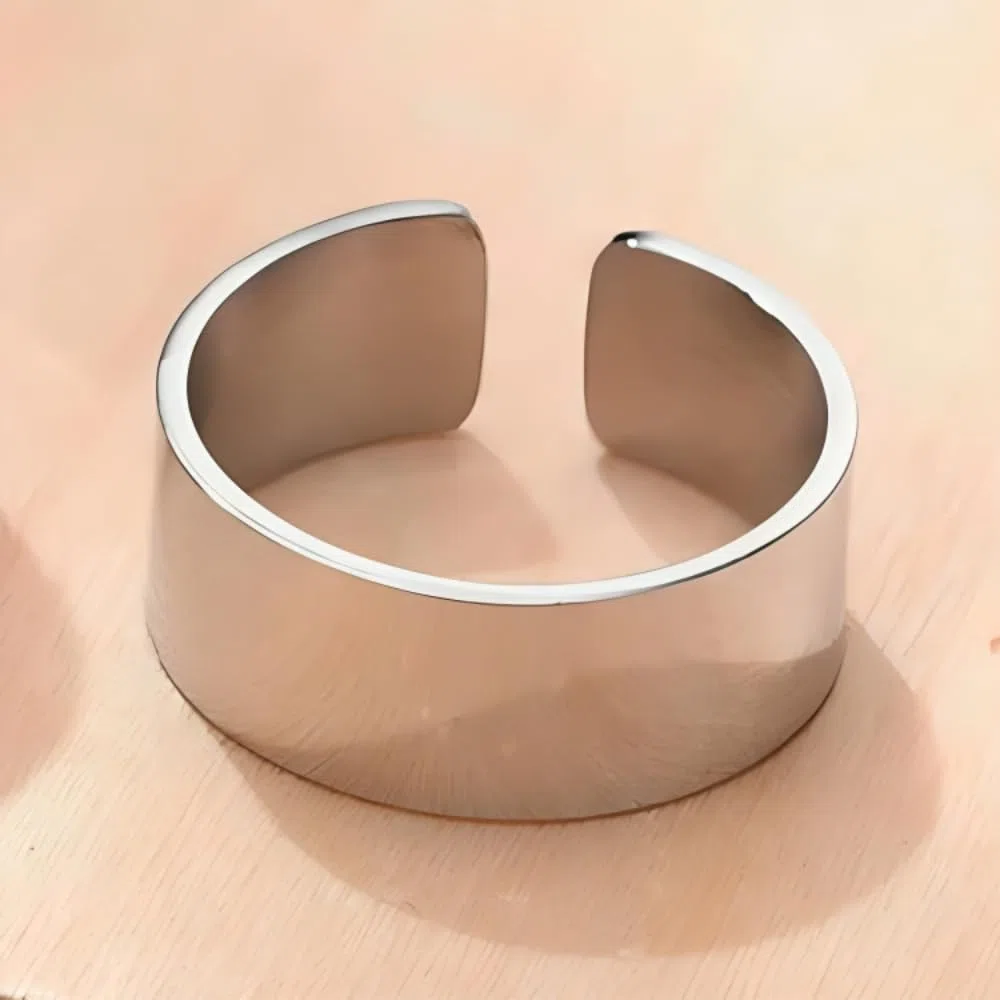 ZENSE - Anello aperto da uomo regolabile in acciaio lucido ZR0182