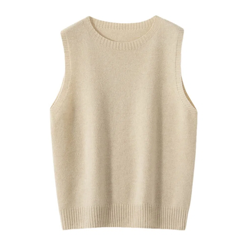 Vsadsau Maglieria Donne Maglione Gilet 100% Lana Merino Maglioni Lavorati A Maglia Maglione Senza Maniche Girocollo Pullover Maglione
