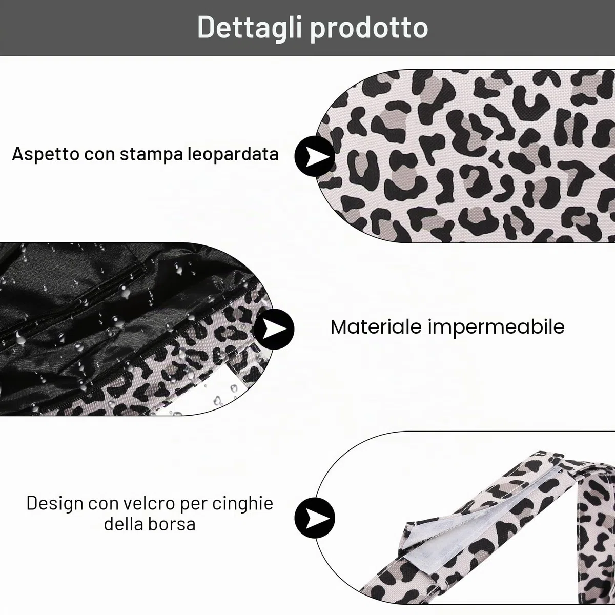 Grande borsa da spiaggia XXL con chiusura lampo, leopardo borsa da bagno, grande borsa da spiaggia, impermeabile, per famiglia, extra grande, motivo leopardato