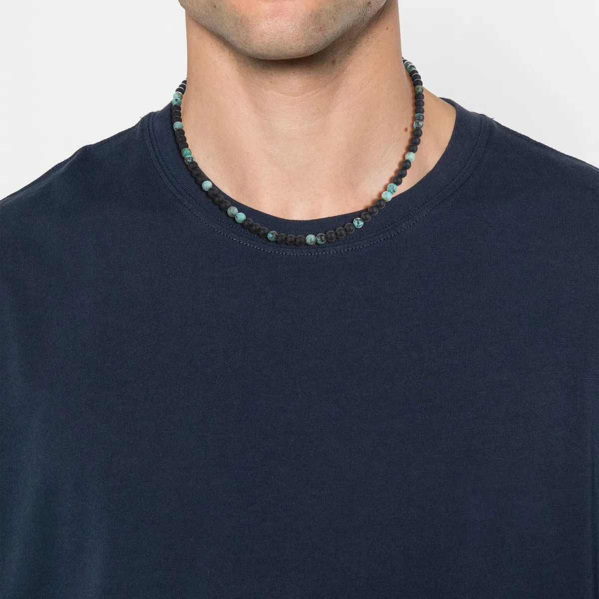 GAVU Collana Uomo Pietre Naturali, Collana Perline di Pietre Dure da Uomo, Sodalite, Occhio di Tigre, Turchese