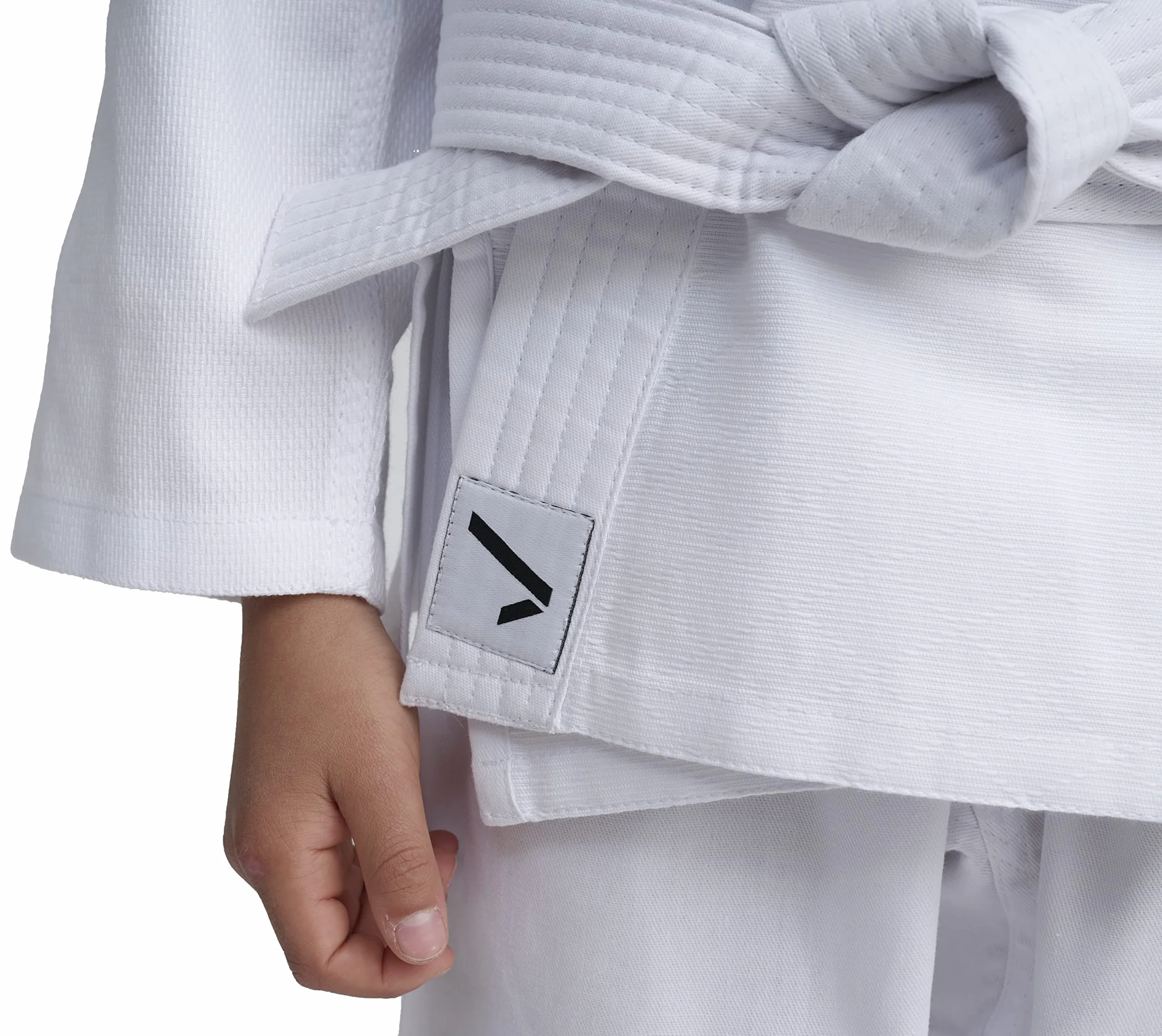 IPPONGEAR Tuta Judo Beginner 2 per Bambini con Cintura (Elastico in Vita e Coulisse sui Pantaloni, densità del Tessuto 190gr/m²) Bianco