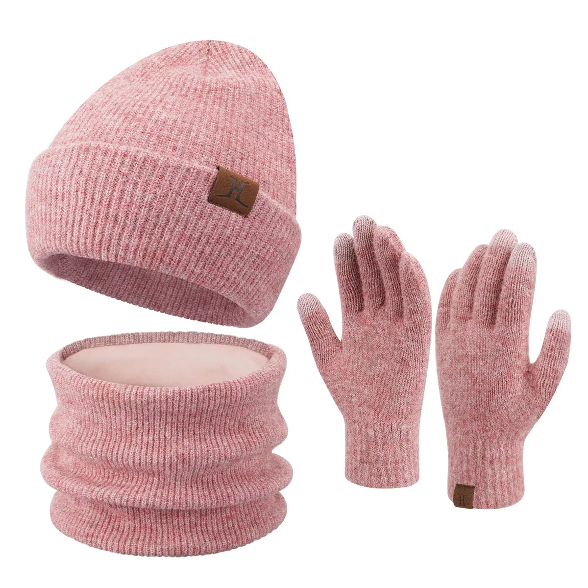 ZASFOU Donna Inverno Berretto Cappelli Sciarpa Touchscreen Guanti Set Caldo Maglia Teschio Caps per Le Donne Uomini