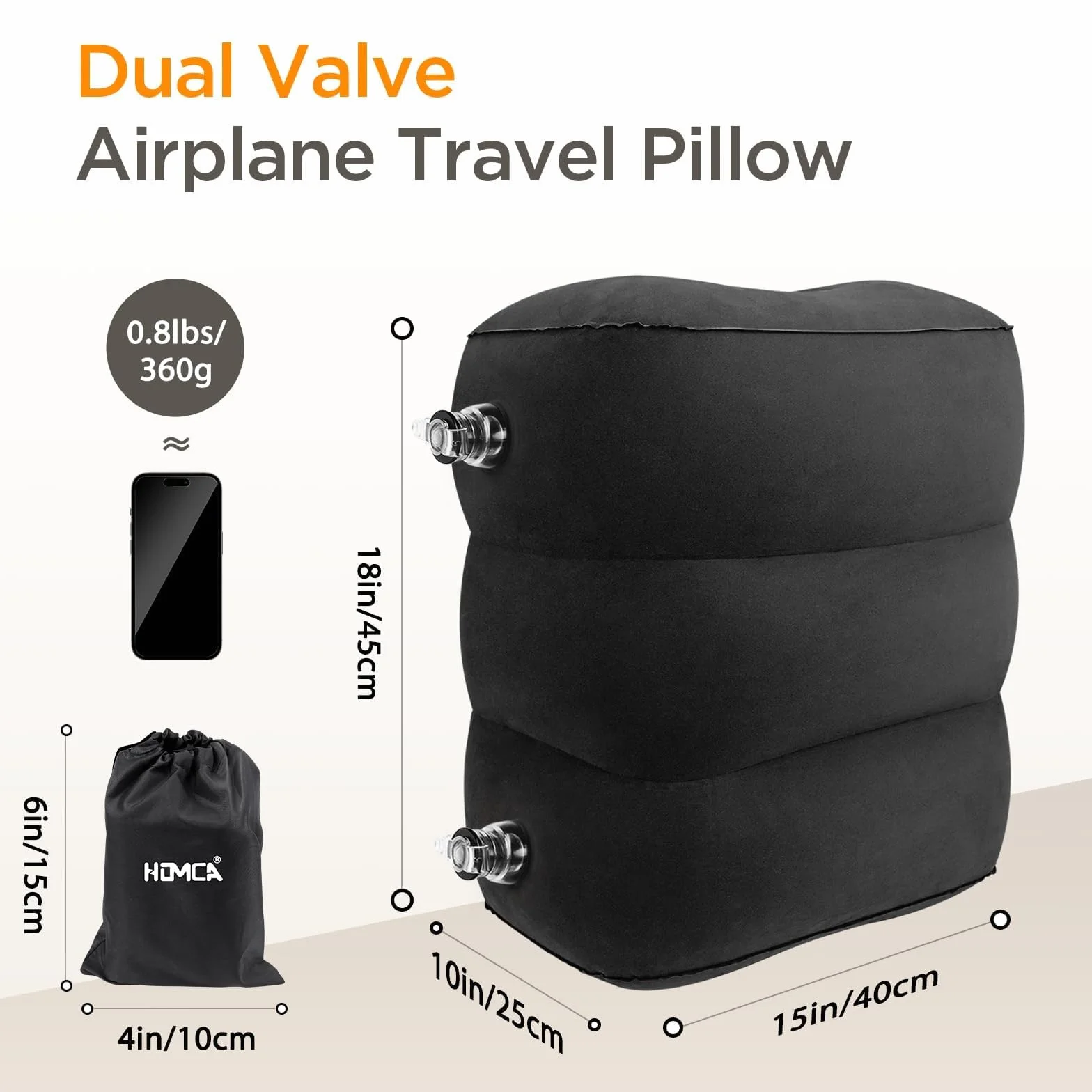 Poggiapiedi gonfiabile, HOMCA Poggiapiedi da viaggio Cuscino Blow Up Airplane Cuscino Gamba Riposo Cuscino poggiapiedi per dormire su auto, volo, treno veloce