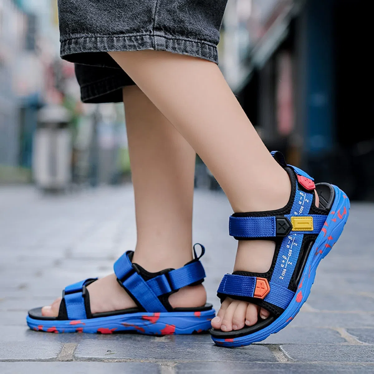 Generico Sandali Mare bambini Scarpe Estive da Spiaggia Moda Studente Sicure e Confortevoli Comodi Sandalo Cuoio Artificiale Sportivi Antiscivolo Trekking Estate Unisex Comode