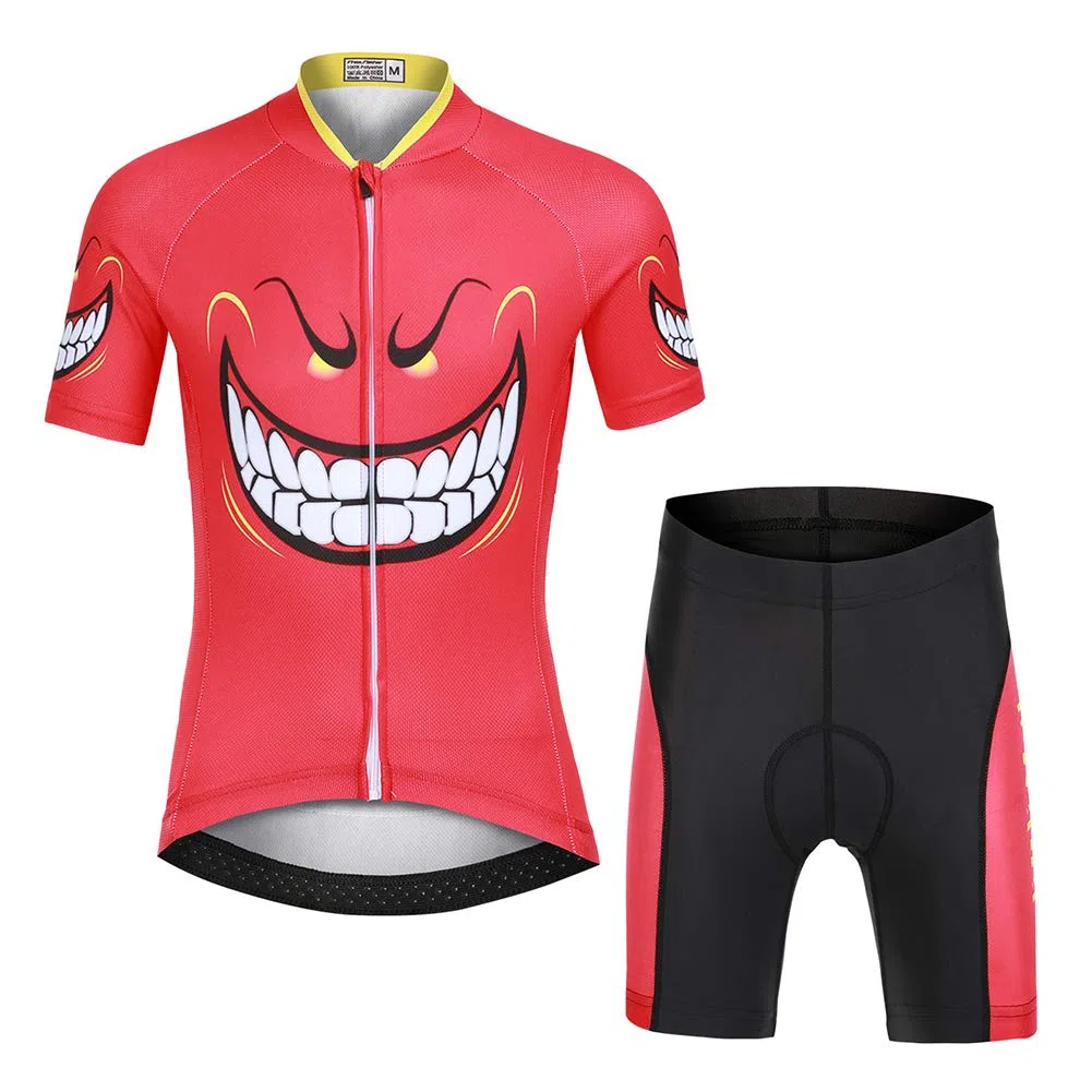 Set Abbigliamento Ciclismo per Bambino Ciclismo Maglia Manica Corta,Maglia Manica Corta + Pantaloni Traspirante