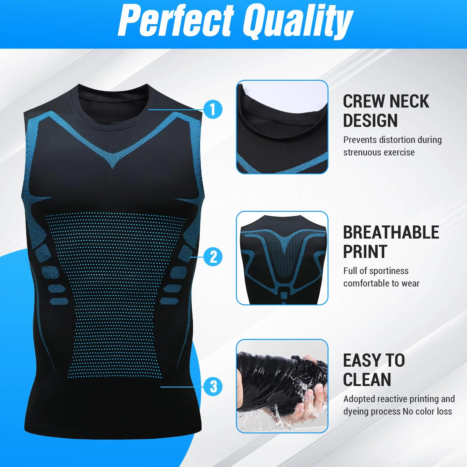 Ronronner 2 StüCk 2024 Ionic Shaping Weste, Ionic Shaping - Canottiera da uomo, tratto addominale, tessuto traspirante in seta di ghiaccio - abbigliamento sportivo per uomo
