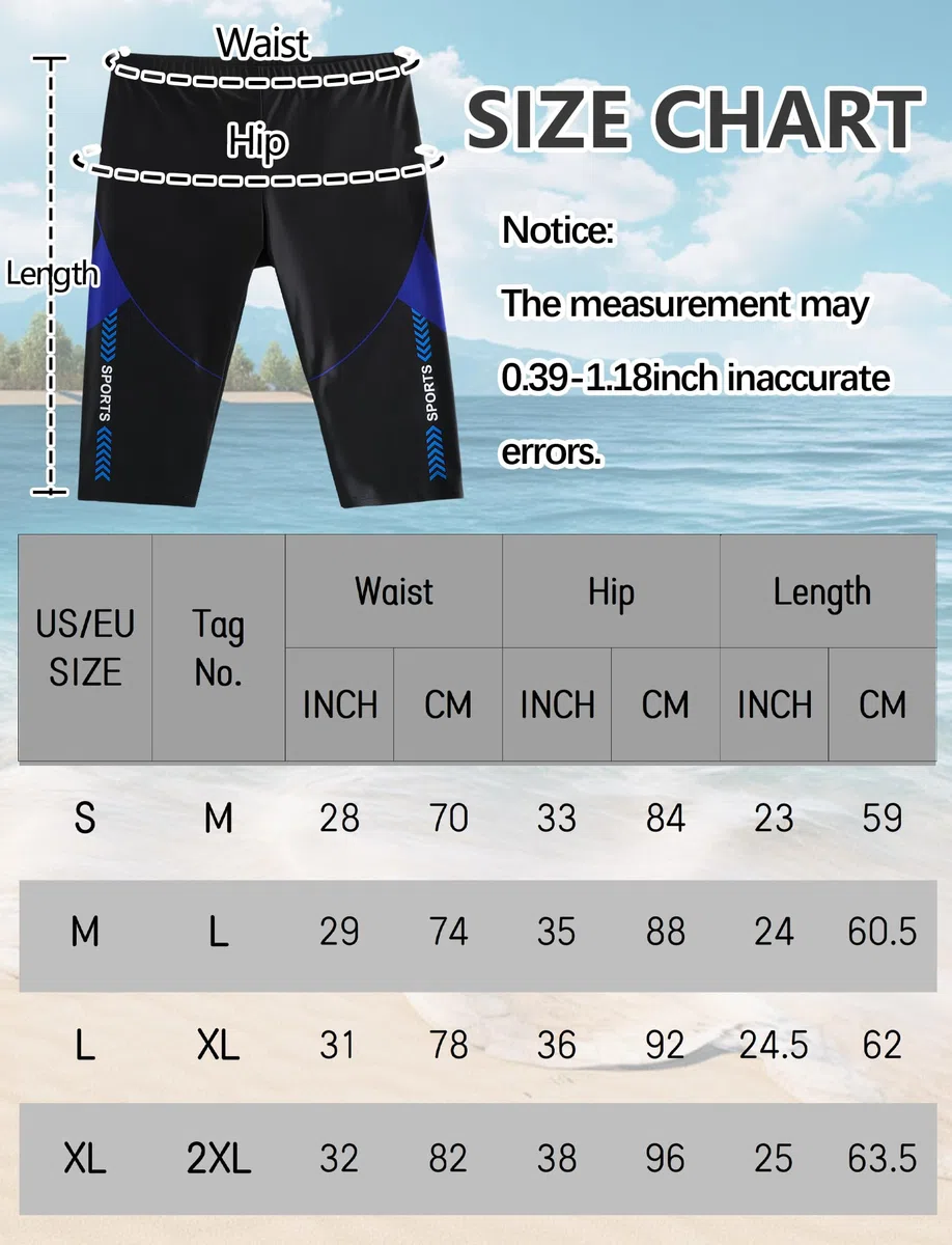 SEAUR Pantaloni da nuoto da uomo, per allenamento, Quick Dry standard, ad alta compressione, per la gara