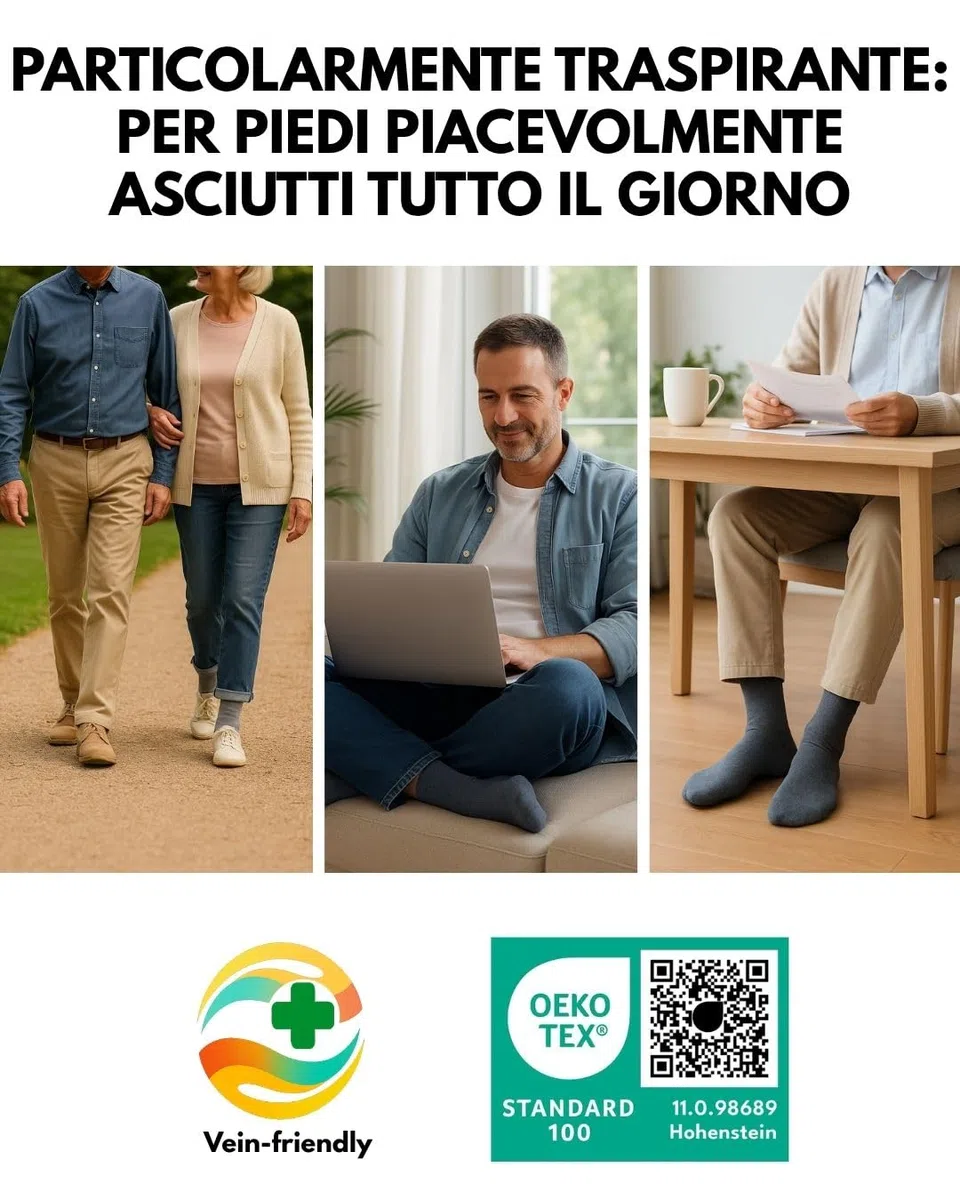 sockenkauf24 6 Paia Calze Diabetici senza Elastico 97% Cotone senza Cucitura Uomo & Donna