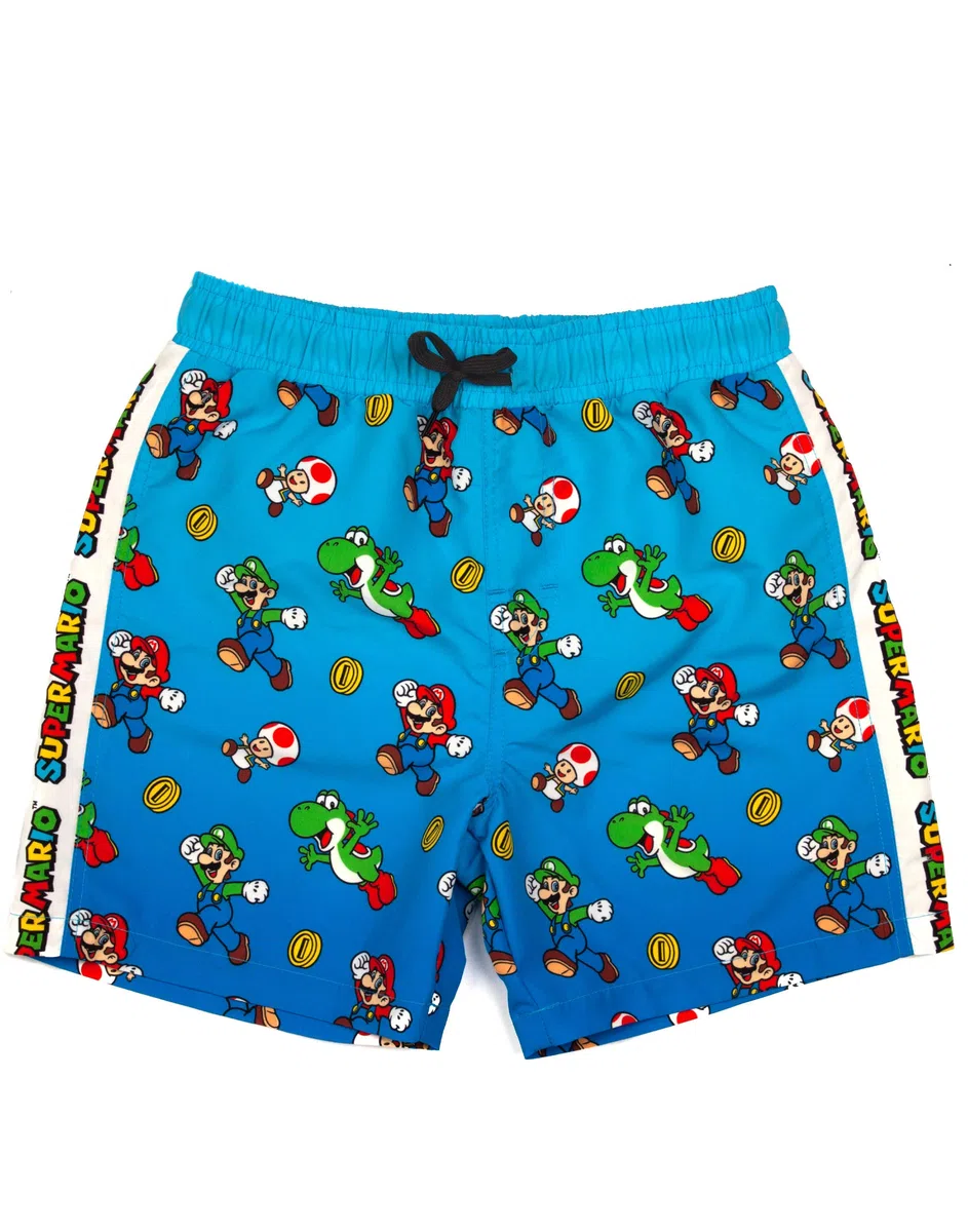 Super Mario Pantaloncini da Nuoto Boys Luigi Bambini Gamer Pantaloni per Bambini
