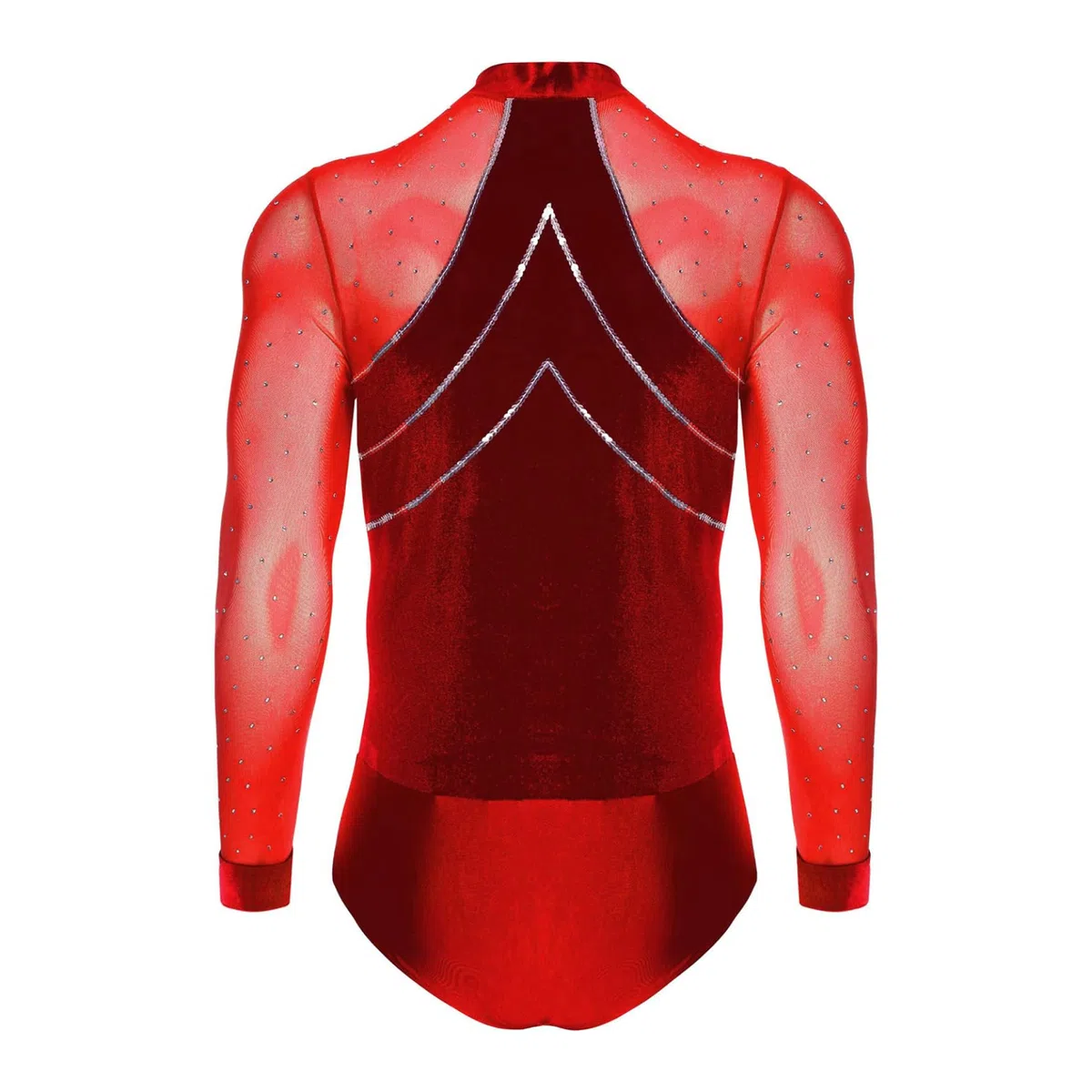 inlzdz Costumi Prestazioni Uomo Camicia da Latino Moderno Slim Fit Vestito con Strass Danza Uomo Body da Ballo Tango Samba Rumba Pratica Prestazione