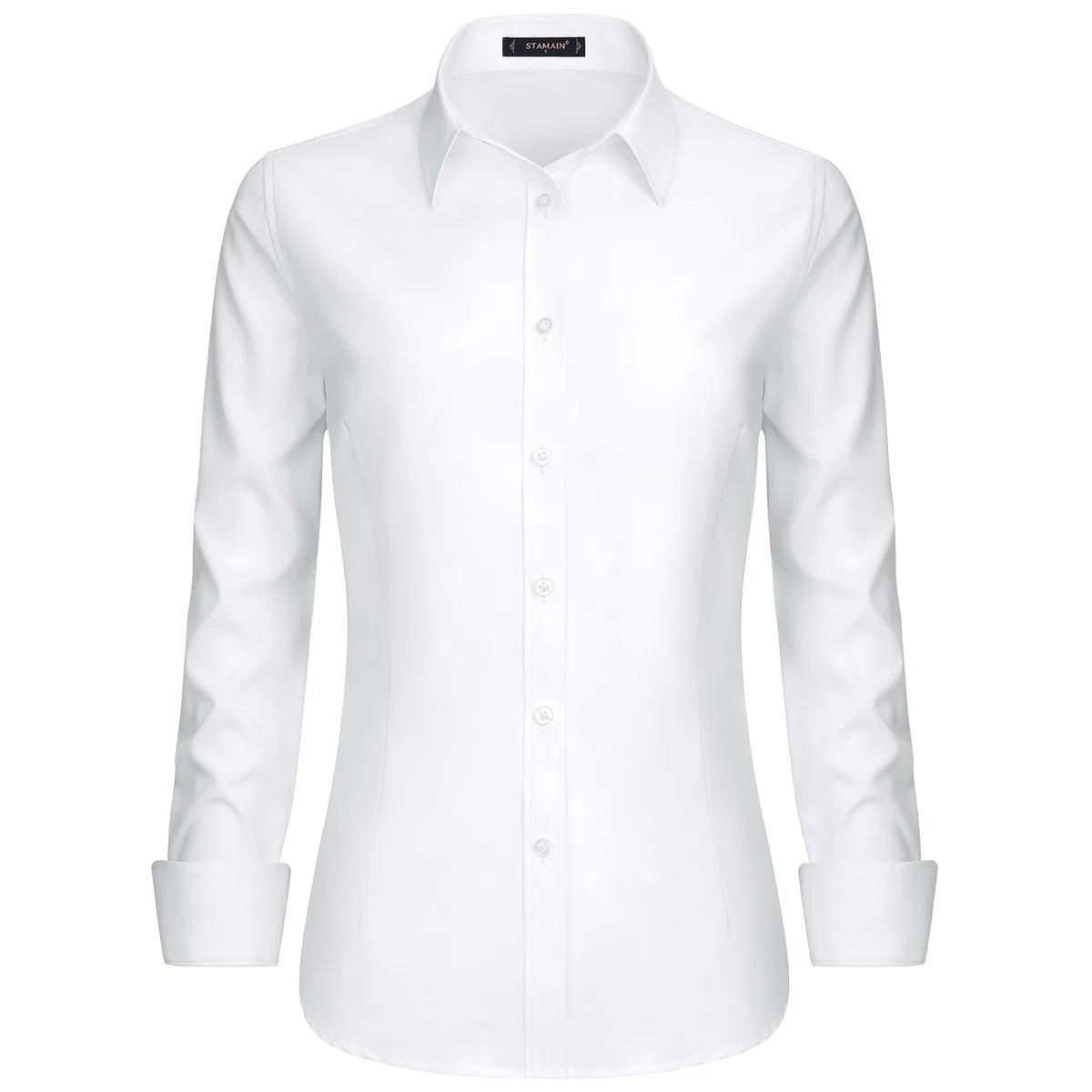 Camicia Donna Manica Lunga No Stiro Blusa Elegante Regular Fit Camicetta Classica per Ufficio Lavoro Cerimonia vestibilità Comoda