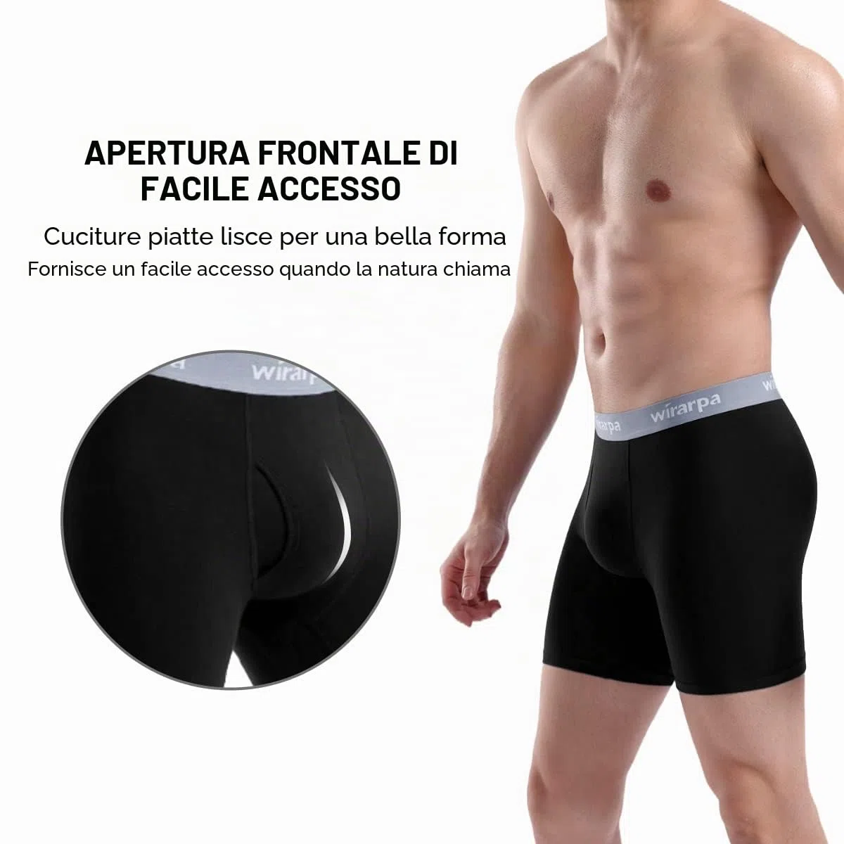 wirarpa Boxer Uomo Cotone Elasticizzato Mutande Uomo Intimo Maschile Senza Etichetta con Vola Aperta Pacco da 4