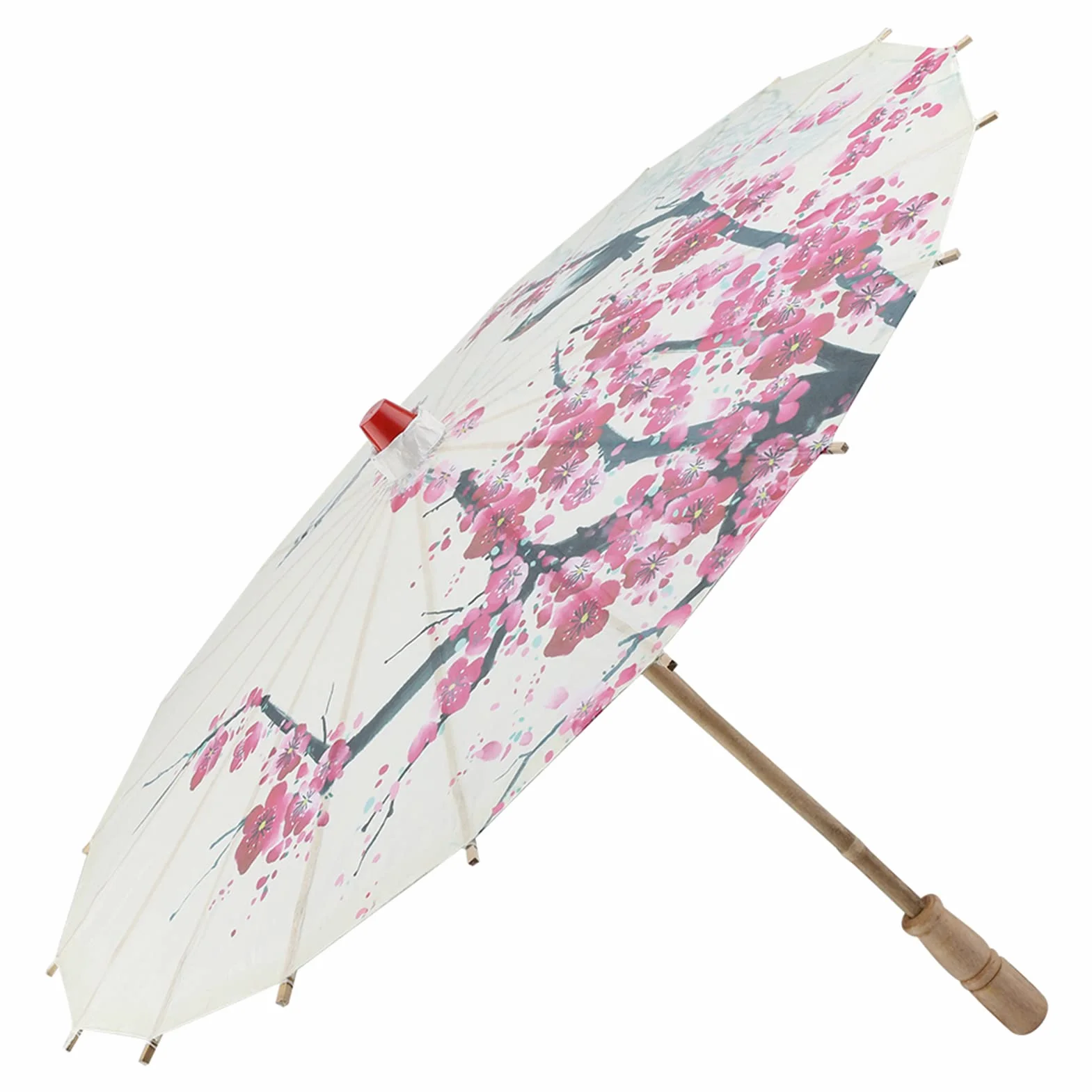 MAGT Ombrello Fatto a Mano, Ombrello Oliato in Legno Classico Prugna Fiori Puntelli da Ballo per Costumi Feste Fotografia (Misura Piccola)