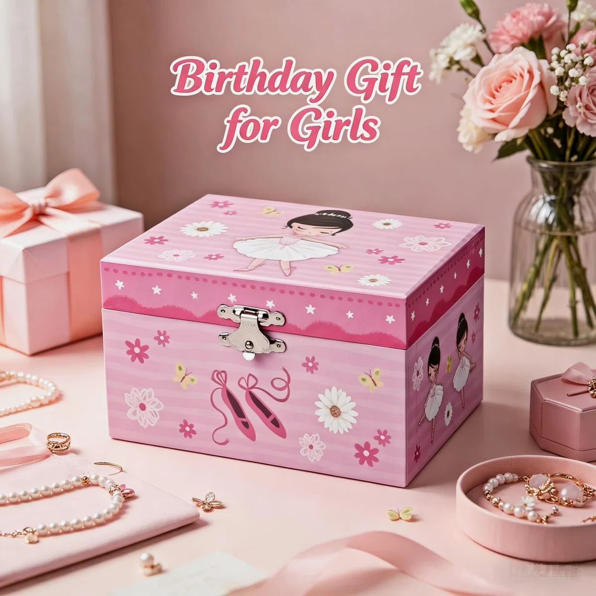 Carillon Portagioie Musicale Keepsake con Carillon Ballerina Girevole Custodia Gioiello per Ragazze