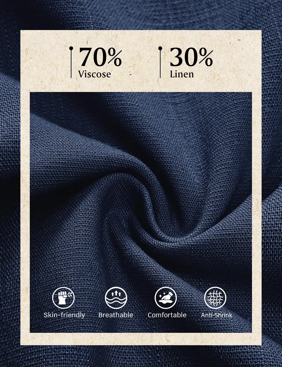 HEEKPEK Pantaloni Lino Donna Estivi Pantaloni Larghi Leggeri Elastico Vita Alta 7/8 Pantalone Comodi Gamba Larga Pantaloni Casual da Spiaggia con Tasche