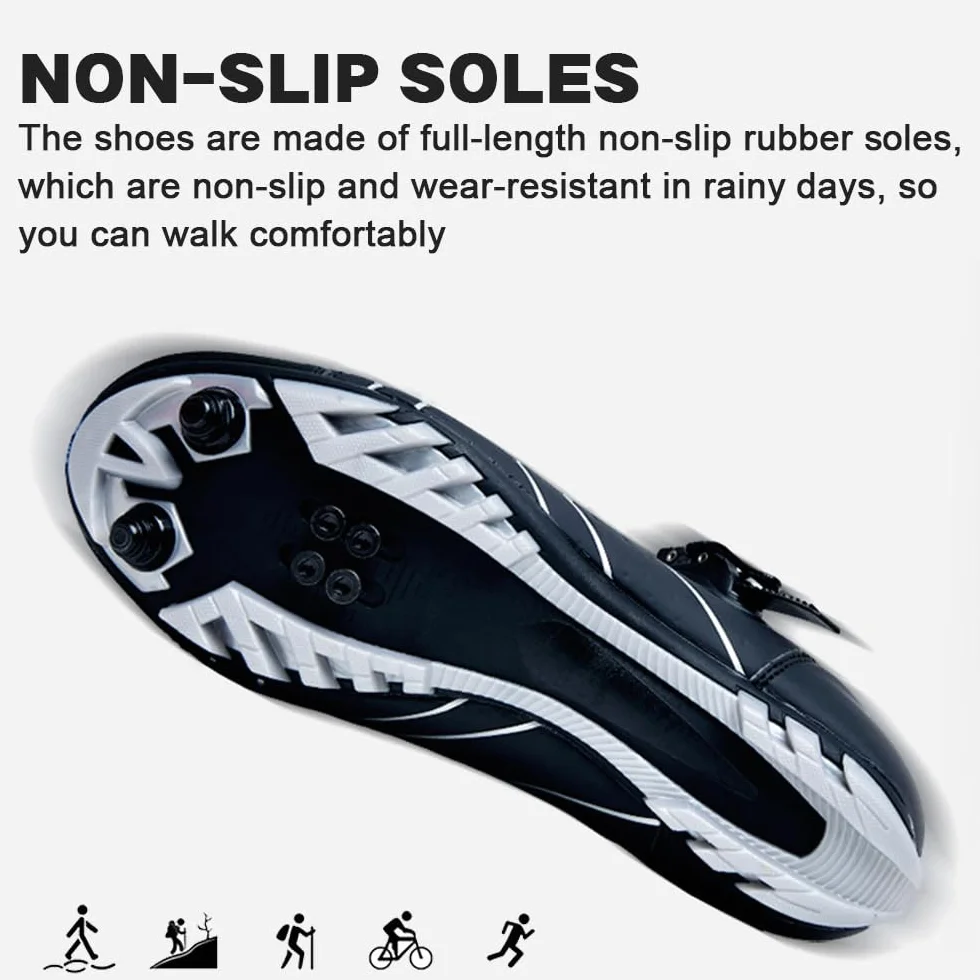 Hixingo Scarpe da Ciclismo Uomo, Scarpe Mountain Bike per Bici da Strada, Compatibili con Pedali SPD 2 Bulloni con Tacchette, Scarpe Ciclismo Uomo Donna All'aperto