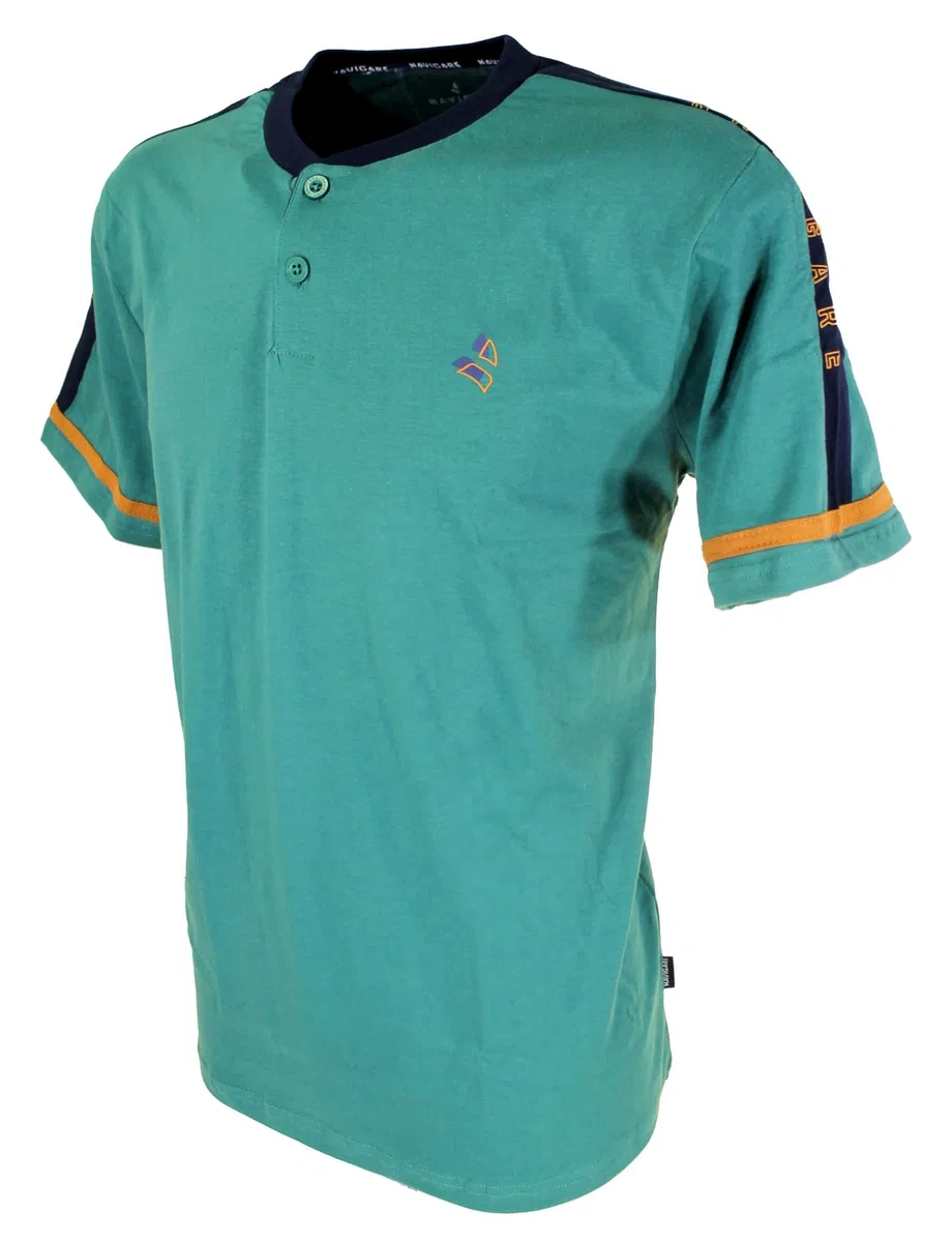 Navigare Pigiama Uomo Estivo in Cotone Jersey, Maglia Manica Corta con Scollo Serafino e Pantalone Corto, Misure M-L-XL-XXL Varie Fantasie