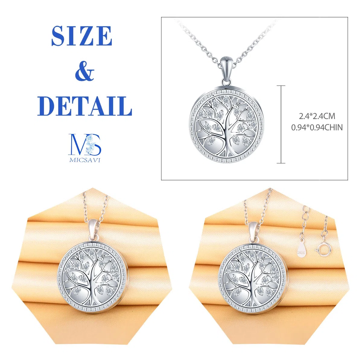Collana Foto Personalizzata in Argento 925 Medaglione Albero della vita per Donna, Ciondolo Albero Portafoto con Zirconi, Regalo Gioielli per Madre Figlia Fidanzata