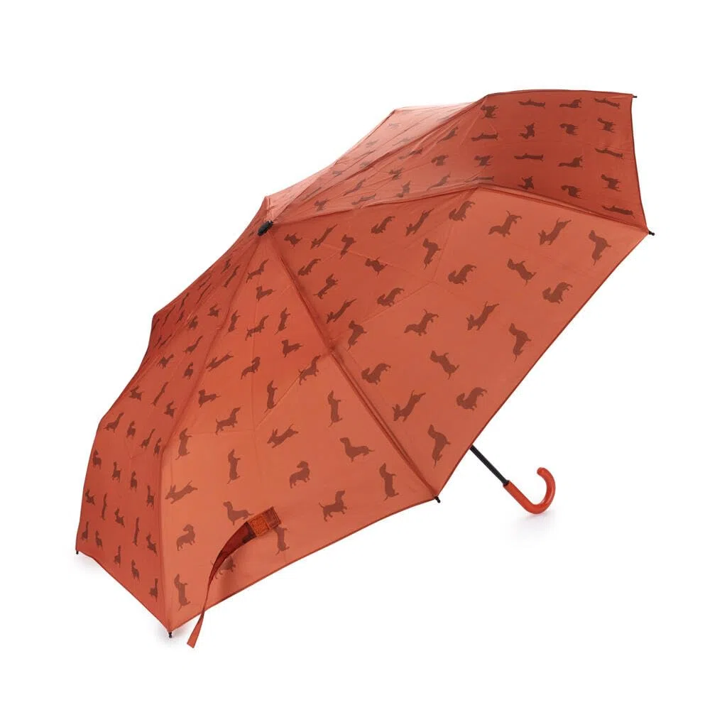 Balvi Ombrello Teckel Colore marrone Ombrello a forma di bassotto con custodia Nylon