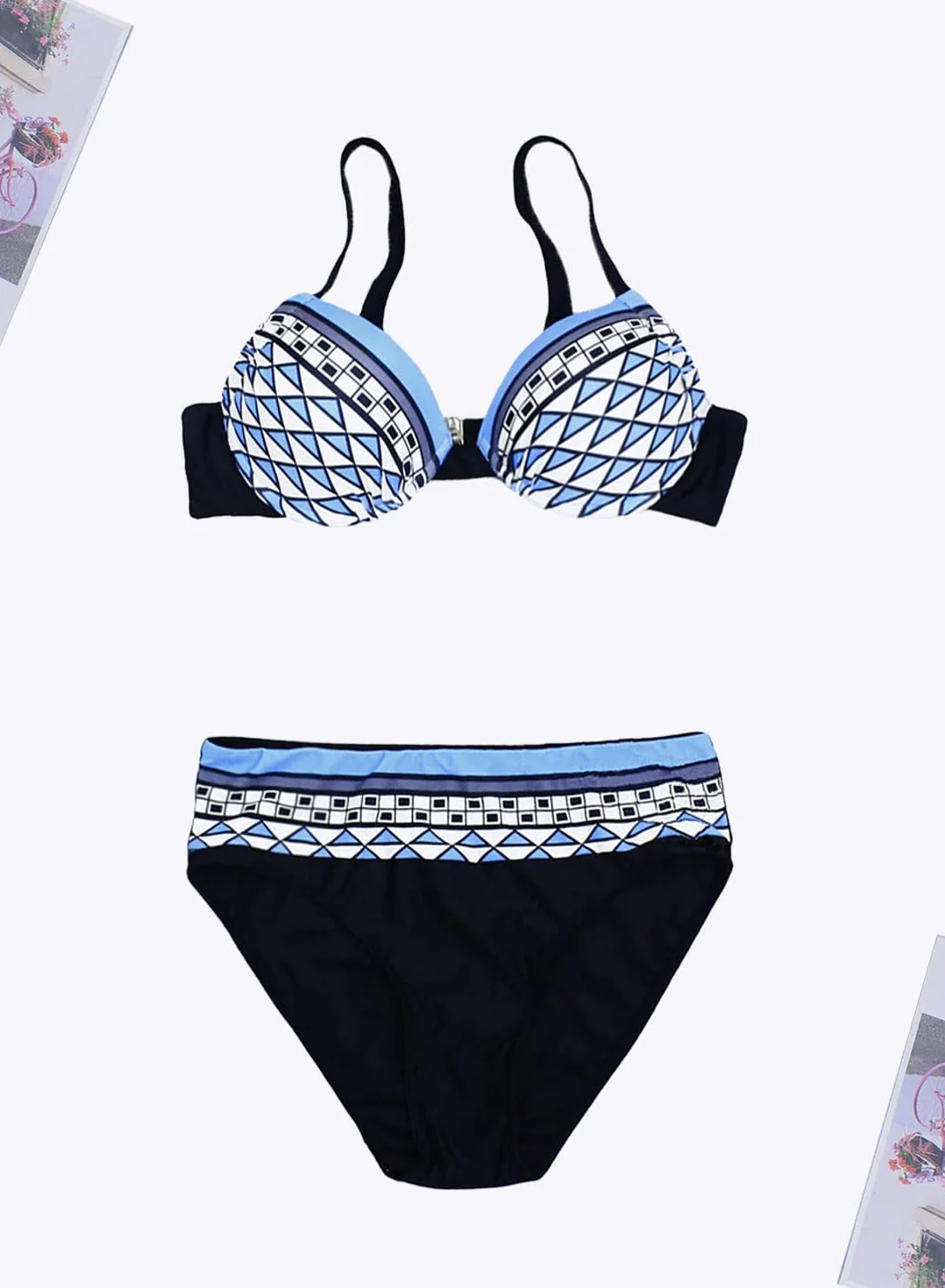 JFAN Costume da Bagno Sexy da Donna Imbottito da Bagno Push Up Bikini Stampa Tribale Swimsuit