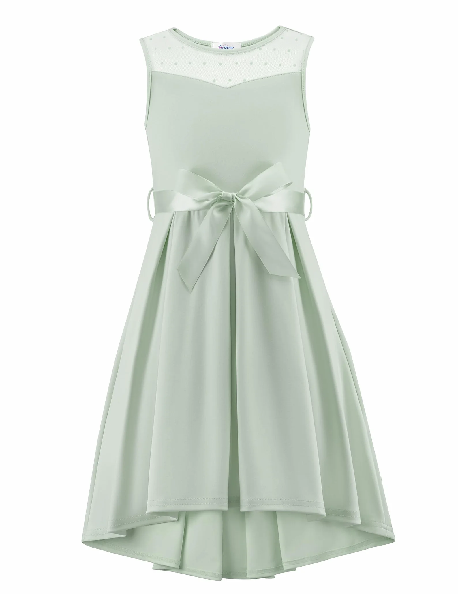 Arshiner Ragazze Abito Senza Maniche Matrimonio Maglia Abiti Fioraia Vestito da Sera Estivo Festa Elegante Abito con Cintura per Bambina 5-15 Anni