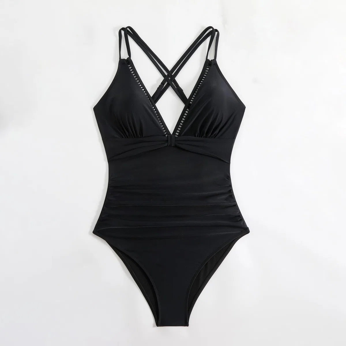 Costume da bagno da donna sexy con schiena scoperta, tinta unita, elegante, con scollo a V, monokini, costume da bagno push up, costume intero da bagno attillato, estivo 2026 High Cut