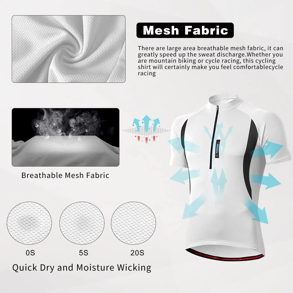 MEETWEE Magliette Ciclismo Uomo, Maglia Ciclismo Maniche Corte/Lunghe Abbigliamento Mountain Bike Maglia