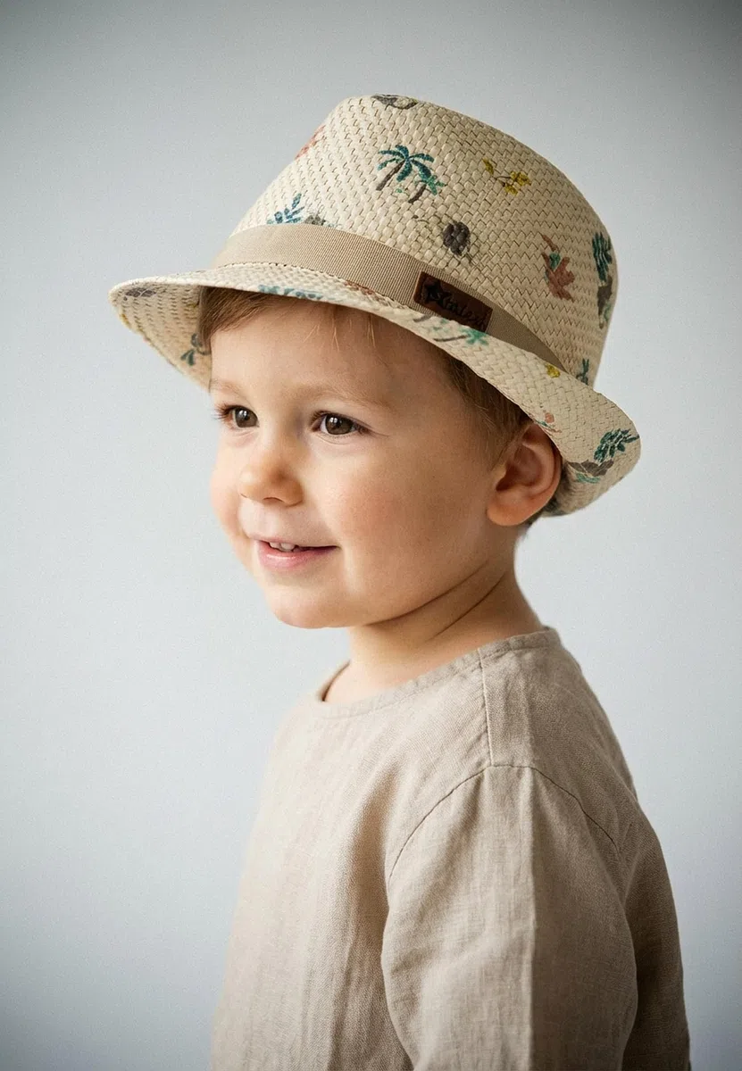 Sterntaler - Strohhut mit RIPSBAND Bedruckt mit Safari Tieren, Cappello Bambini e Ragazzi
