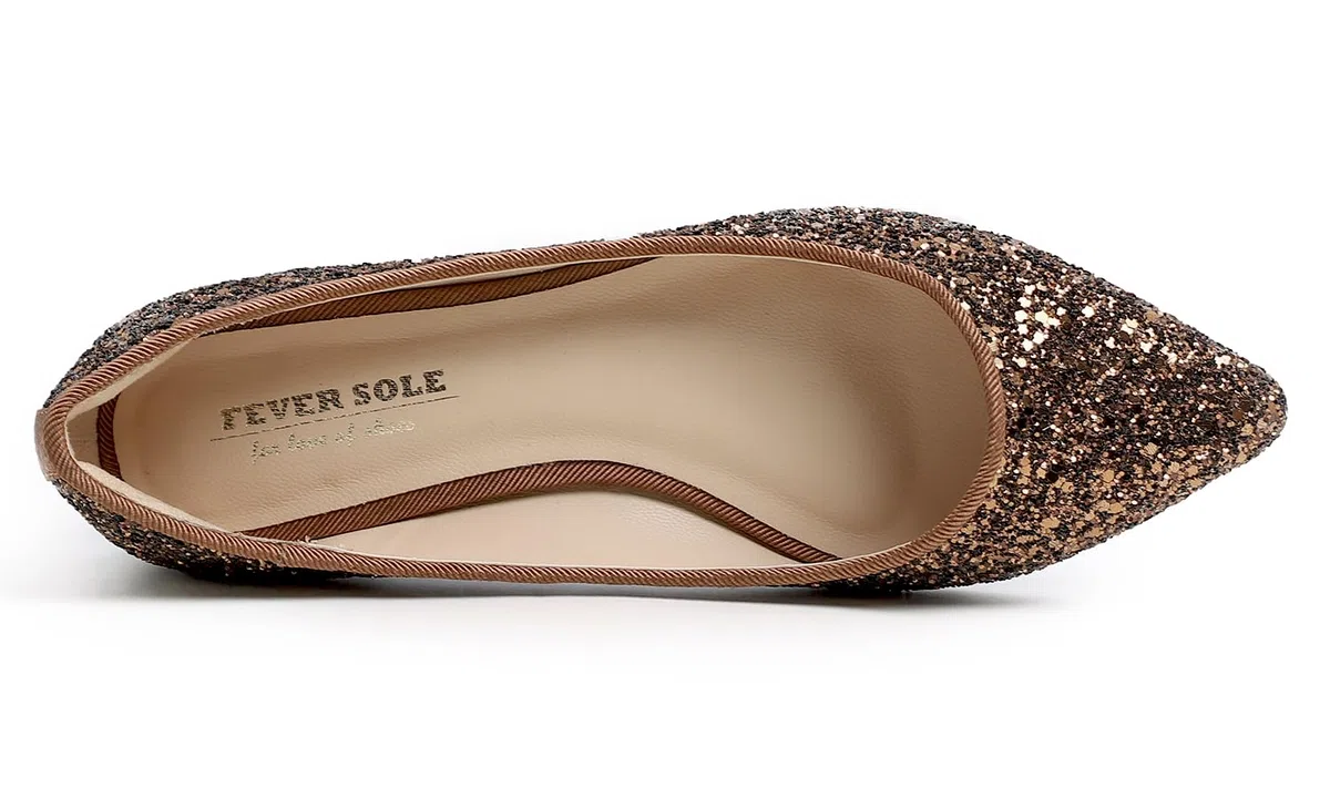Feversole Ballerina in Paillettes Luccicanti Colorata con Cuscino in Memory Foam per amaretti da Donna