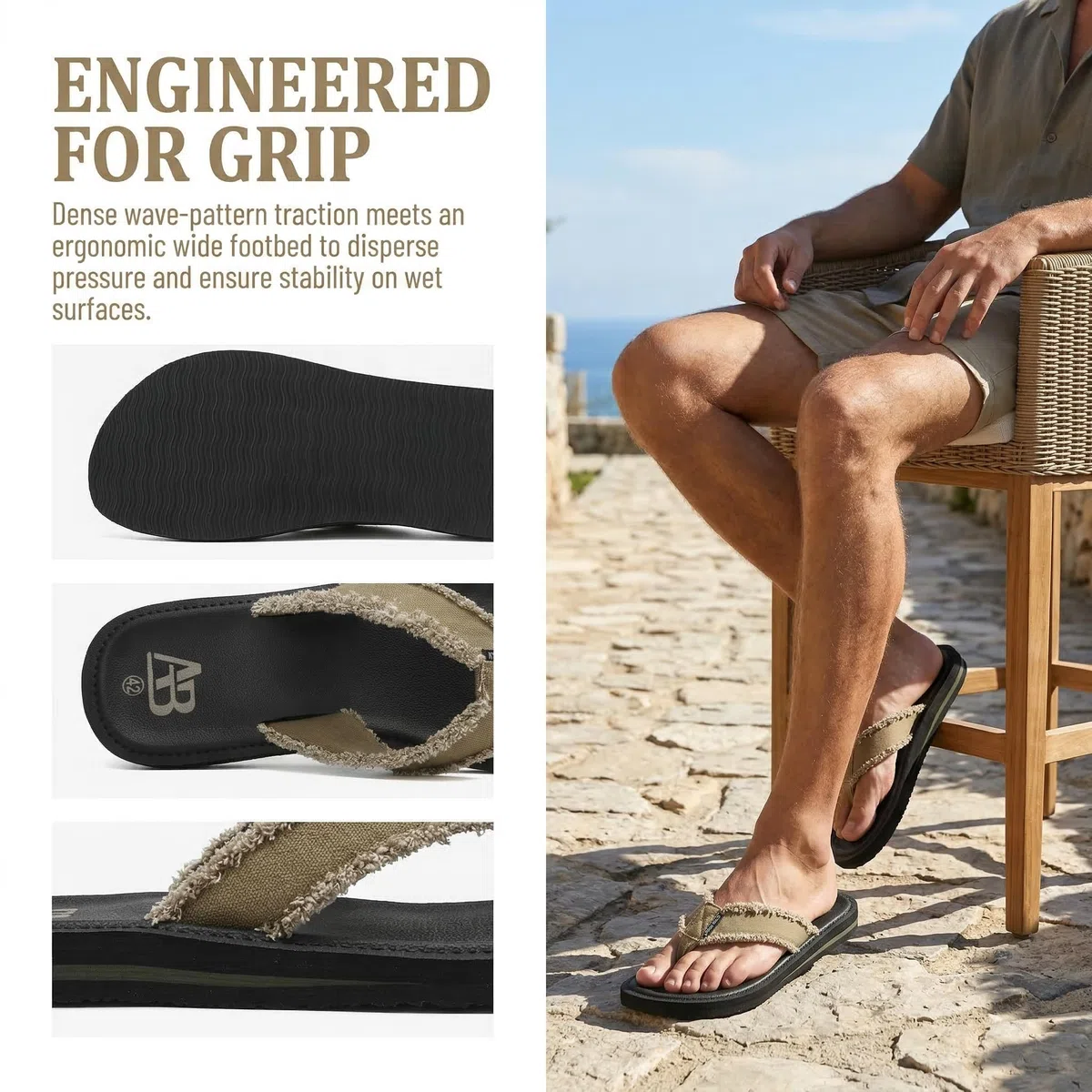 ARRIGO BELLO Infradito Comode Uomo, Ciabatte Estive Antiscivolo e Leggere, Adatte per Spiagge e Piscine Sandali Taglie 41-46