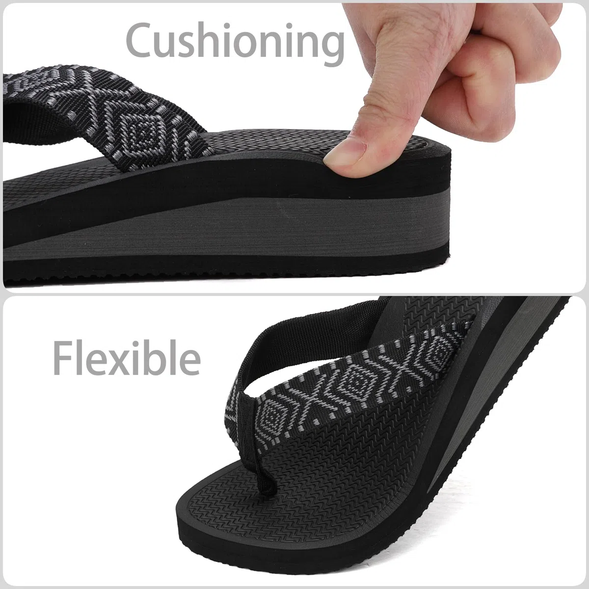 AX BOXING Infradito Donna Zeppa Leggero Ciabatte Wedge Sandali Estive Platform Comodi Pantofole per Mare Spiaggia e Piscina Interno Esterno 36-41 EU