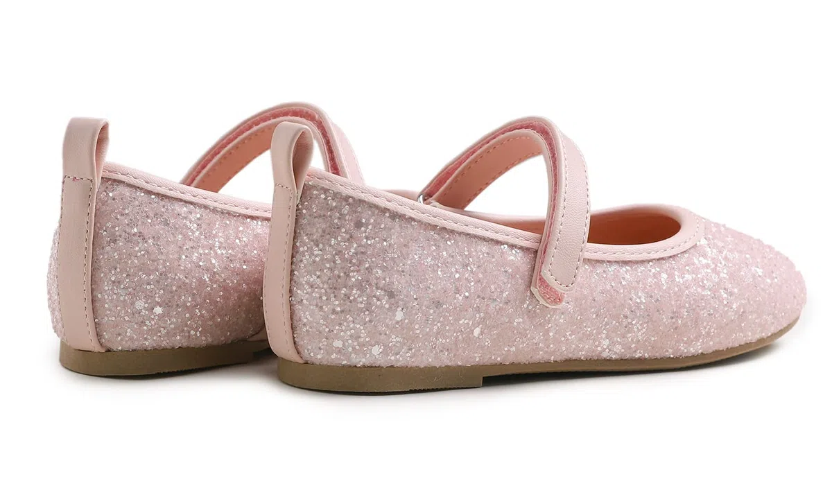 Feversole Girls Glitter Cute Dress,Ragazze Mary Jane Strap Scarpe Basse Ballerine da Principessa Scarpe da Scuola Piatte
