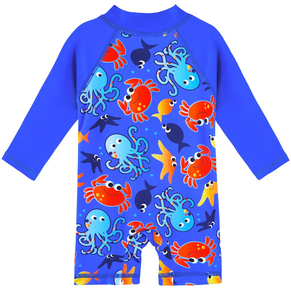 XFGIRLS Costume da bagno con gambe in pantaloni a maniche lunghe un pezzo protetto contro i raggi UV, adatto per bambini da 1 mese a 6 anni