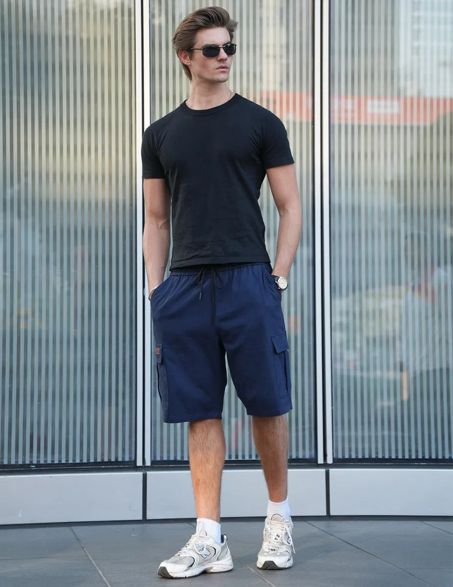 COOFANDY Pantaloncini da Uomo in Cotone Cargo Shorts Pantaloni Casual Corti Vita Elastica Estate con Tasche S-3XL