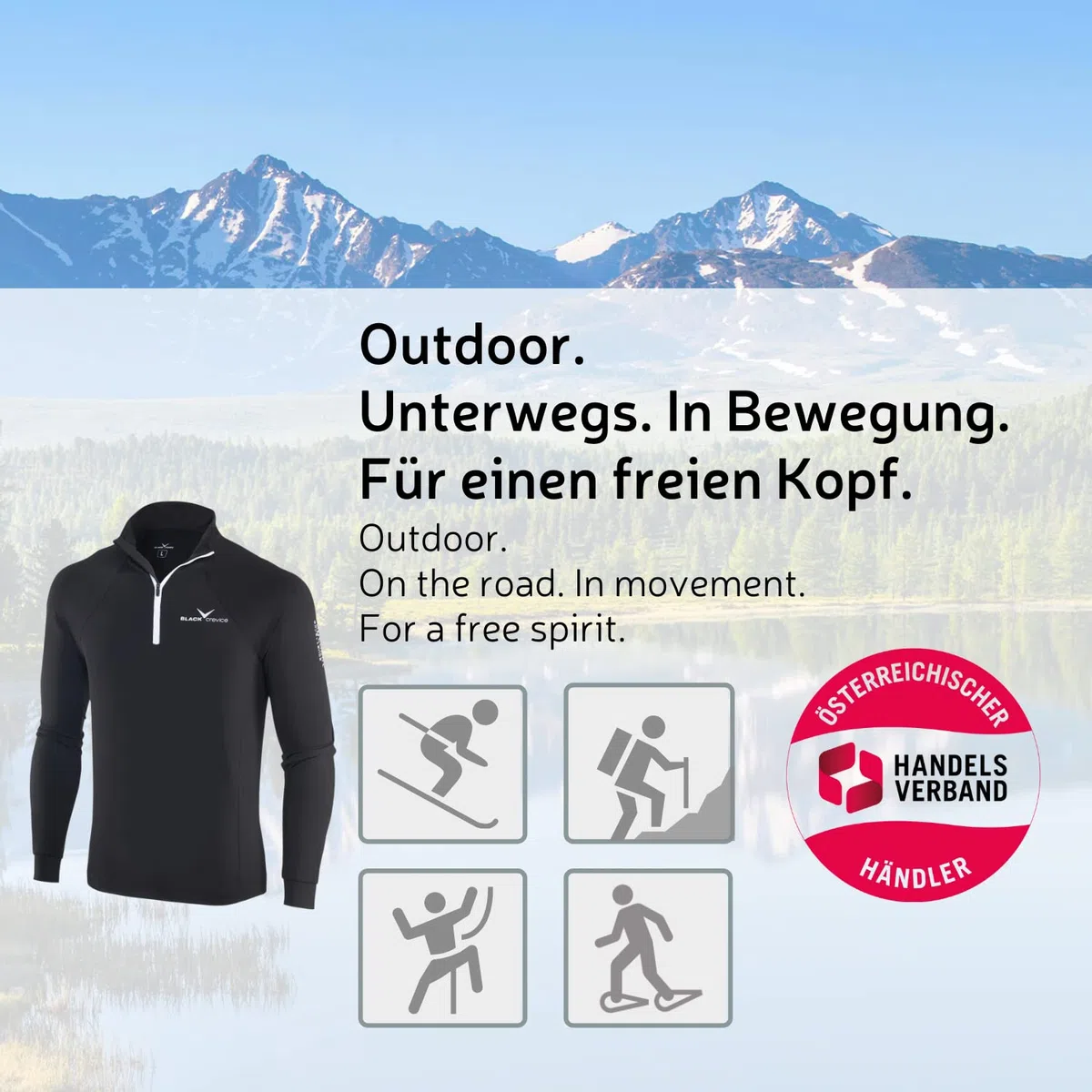 Black Crevice, BCR1120, Maglia Funzionale a Maniche Lunghe Uomo, Ideale Come Dolcevita per Sport Invernali