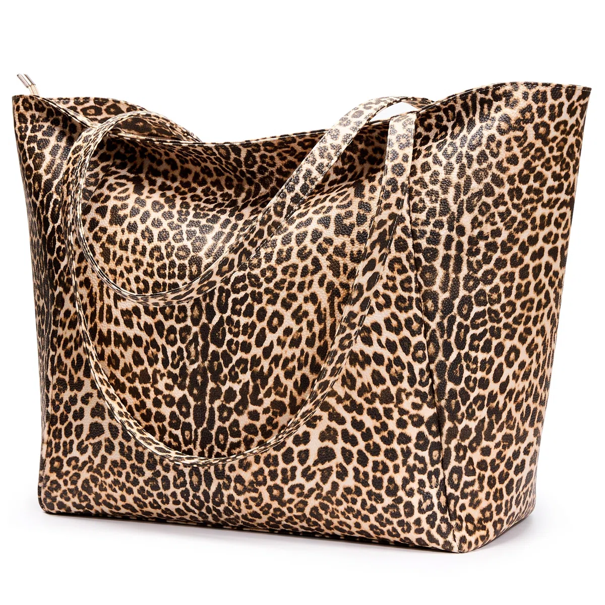 KALIDI Grande borsa tote da donna in pelle PU con cerniera per lavoro, shopping, scuola, viaggi