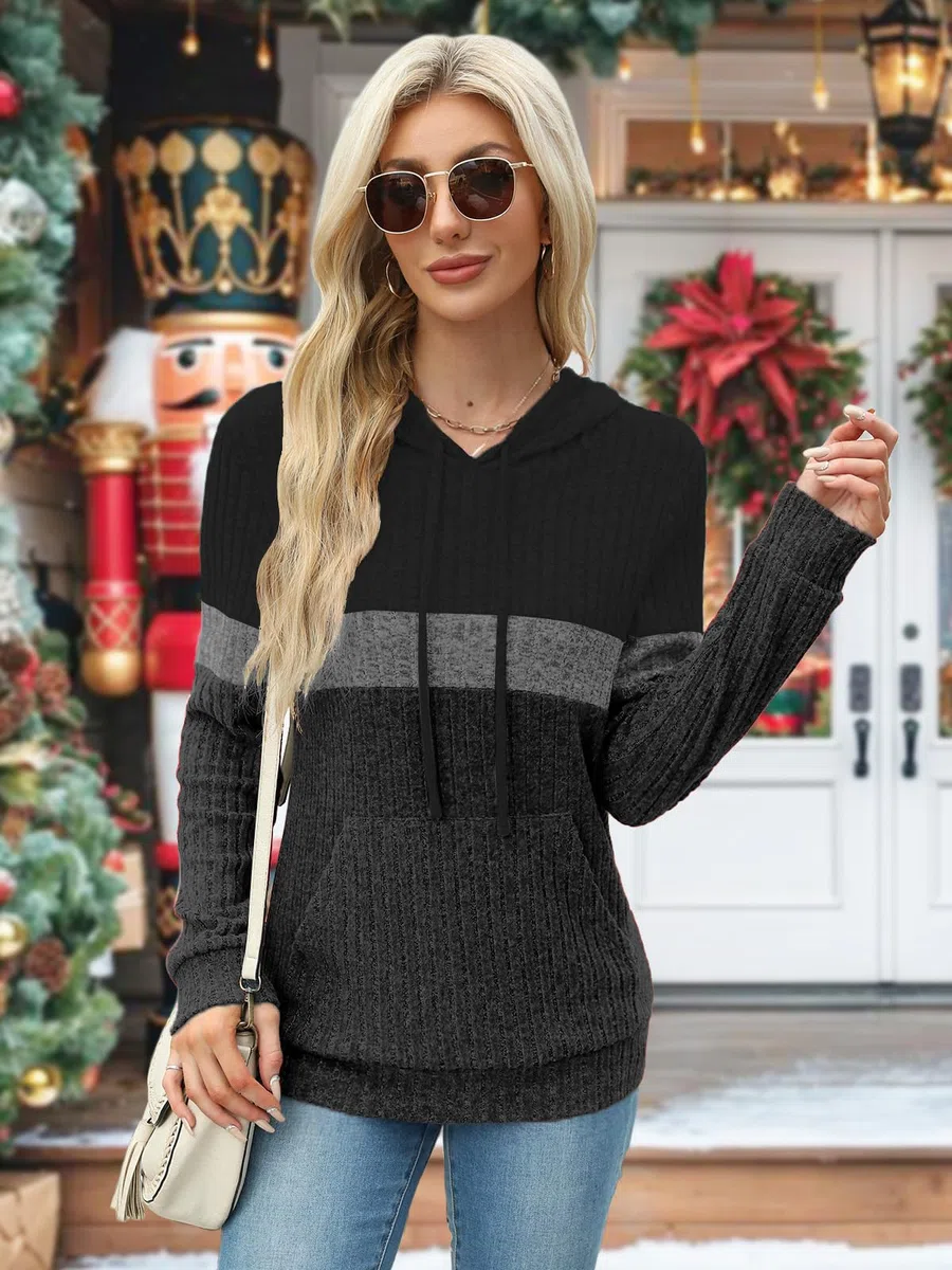 DUOEASE Felpe Donna con Cappuccio Casual Elegant Maglia Donna con Tasche Autunno Invernale Maniche Lunghe Top