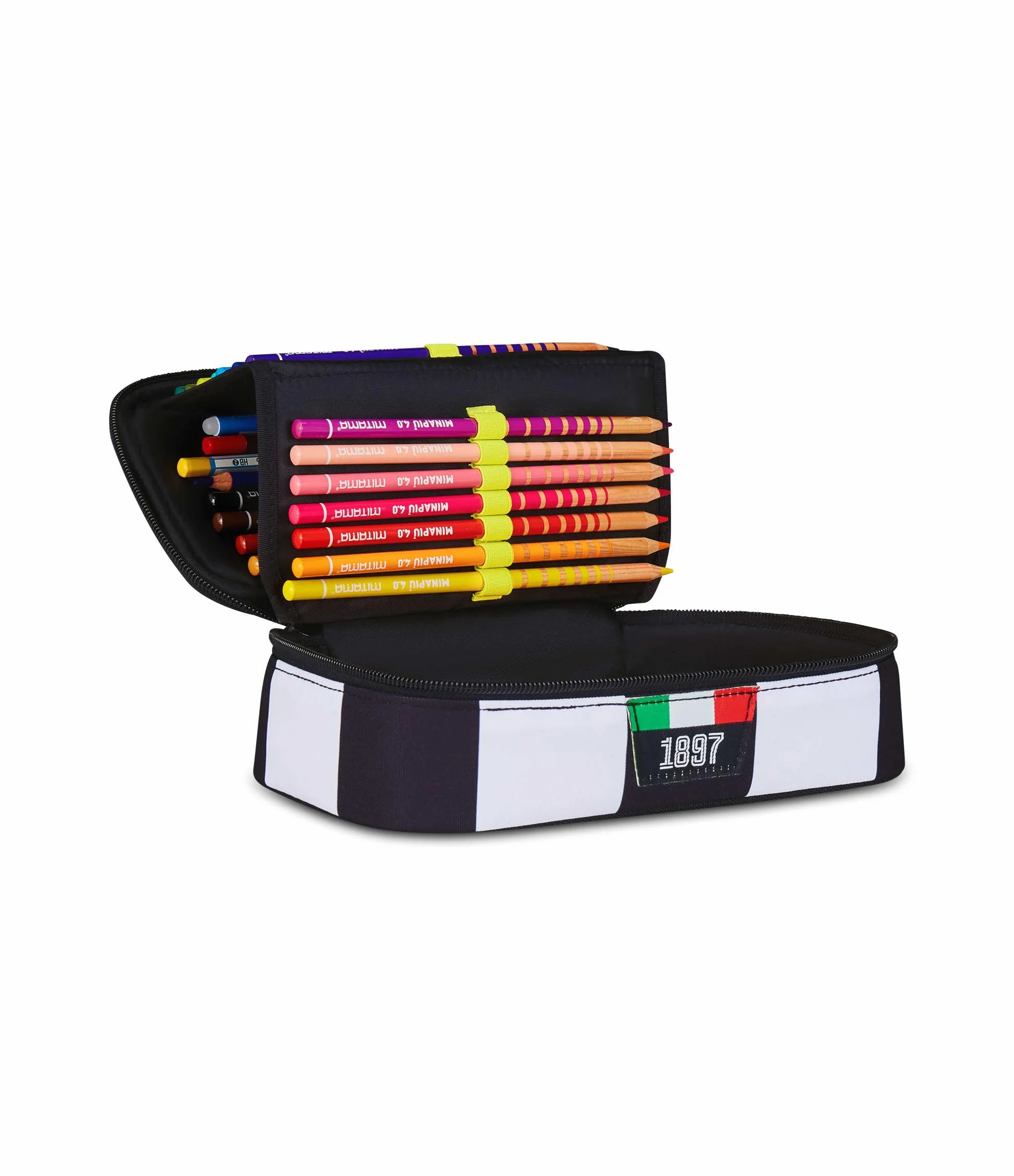 Seven Juventus Astuccio Scuola Quick Case, Nero, Portapenne Completo di Penne, Matite, Colori, Scuola Elementare e Media, Bambino, Calcio