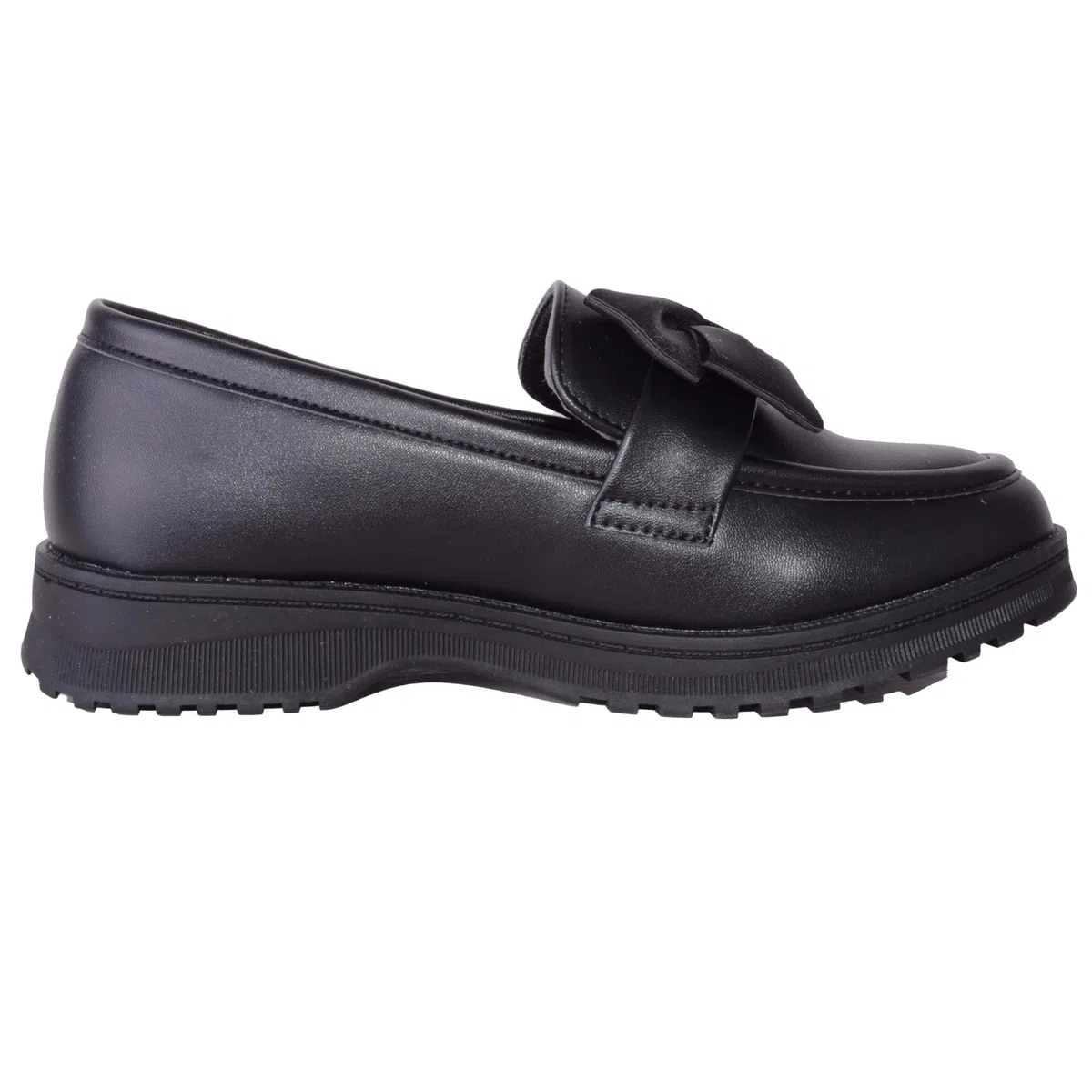 ABSOLUTE FOOTWEAR Scarpe da scuola per bambini e ragazze, facili da infilare in ecopelle, con design a fiocco
