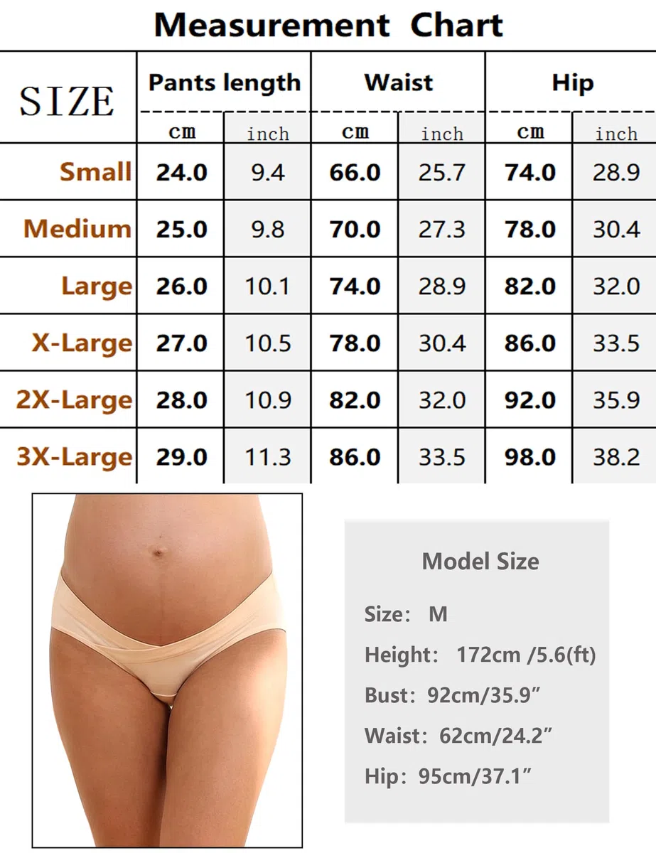 Pantaloni Premaman Donna Mutande Gravidanza Cotone Post Parto Traspirante e a Vita Bassa 6 Pezzi
