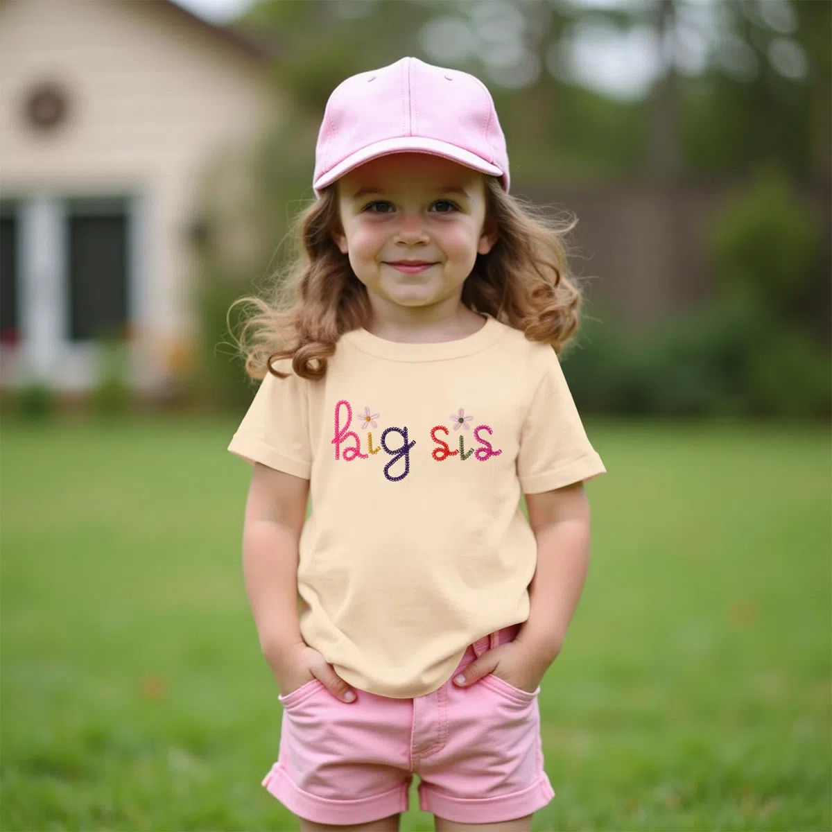 Big Sister Shirt Baby Annuncio per ragazze Tshirt con Big Sis Ricamo Bambino Promosso a Grande Sorella T-Shirt Estate Manica Corta Magliette Dolce Ricamato Cotone Top