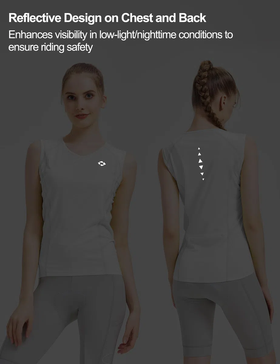 INBIKE Maglia Ciclismo Donna Senza Maniche Canotta Ciclismo Maglia MTB Traspirante Asciugatura Rapida Assorbente dal Sudore per Bici Corsa Yoga Fitness