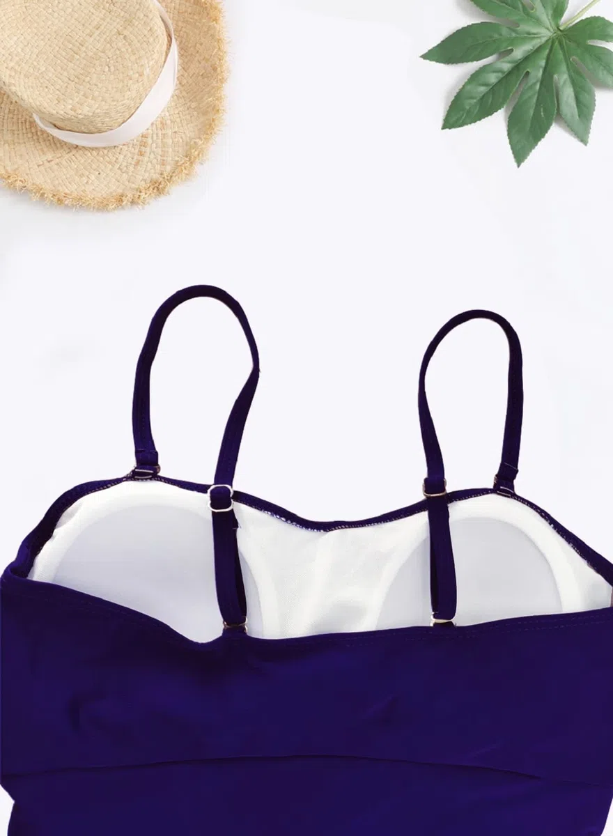 Costumi da Bagno Set di Tankini da Donna Vita Alta Due Pezzi Bikini Set Push Up Costume da Bagno con Slip a Vita Alta per Mare Spiaggia Piscina Tankini Sets Swimsuit da Mare