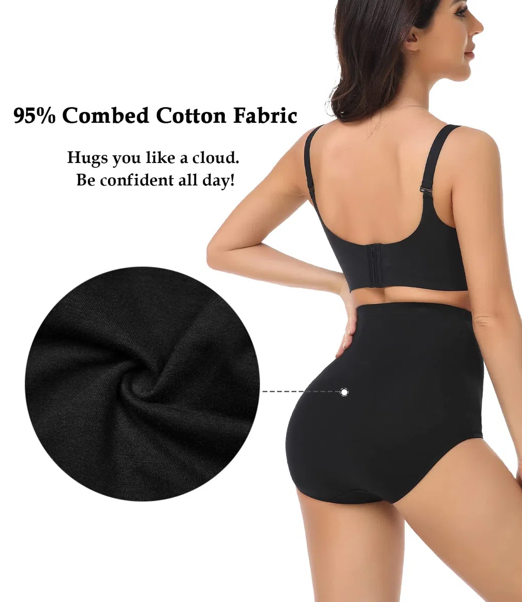wirarpa Mutande Donna Cotone Vita Super Alta Slip Donna Mutantina Elastiche Culotte Piena Copertura Pacco da 4