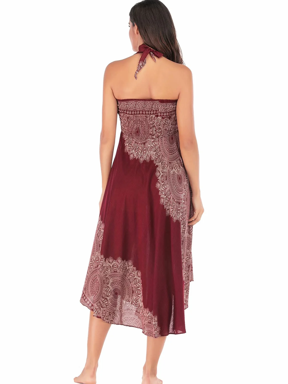 Adigaber Pieghettato Retro Maxi Gonna Lunga 2 in 1 Gonna Abito Bohemien Sciolto Gonna fluente Festa in Spiaggia Vestito Indossare Gonna Gonna Swing Grande Danza del Ventre Casual